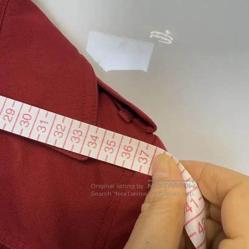Burberry Burberry Red Cotton Striped Trench Coat. Size S / US 4 / IT 40 - 6 Thumbnail