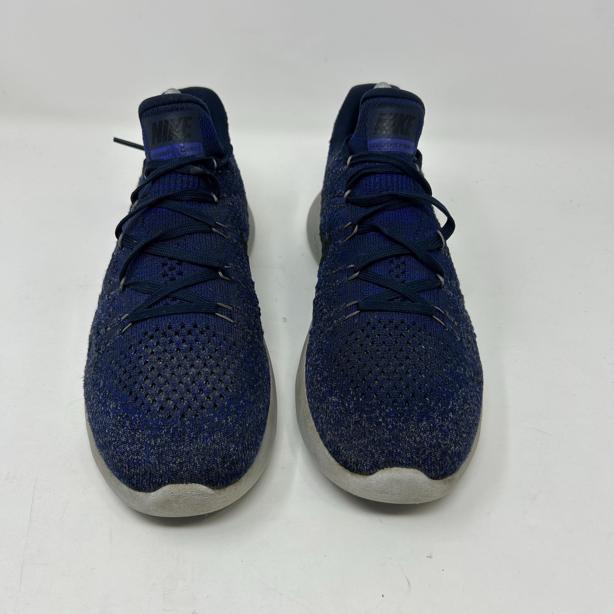 Nike Nike LunarEpic Low Flyknit 2 Mens Running Shoes Navy & Gray Size US 8.5 / EU 41-42 - 5 Thumbnail