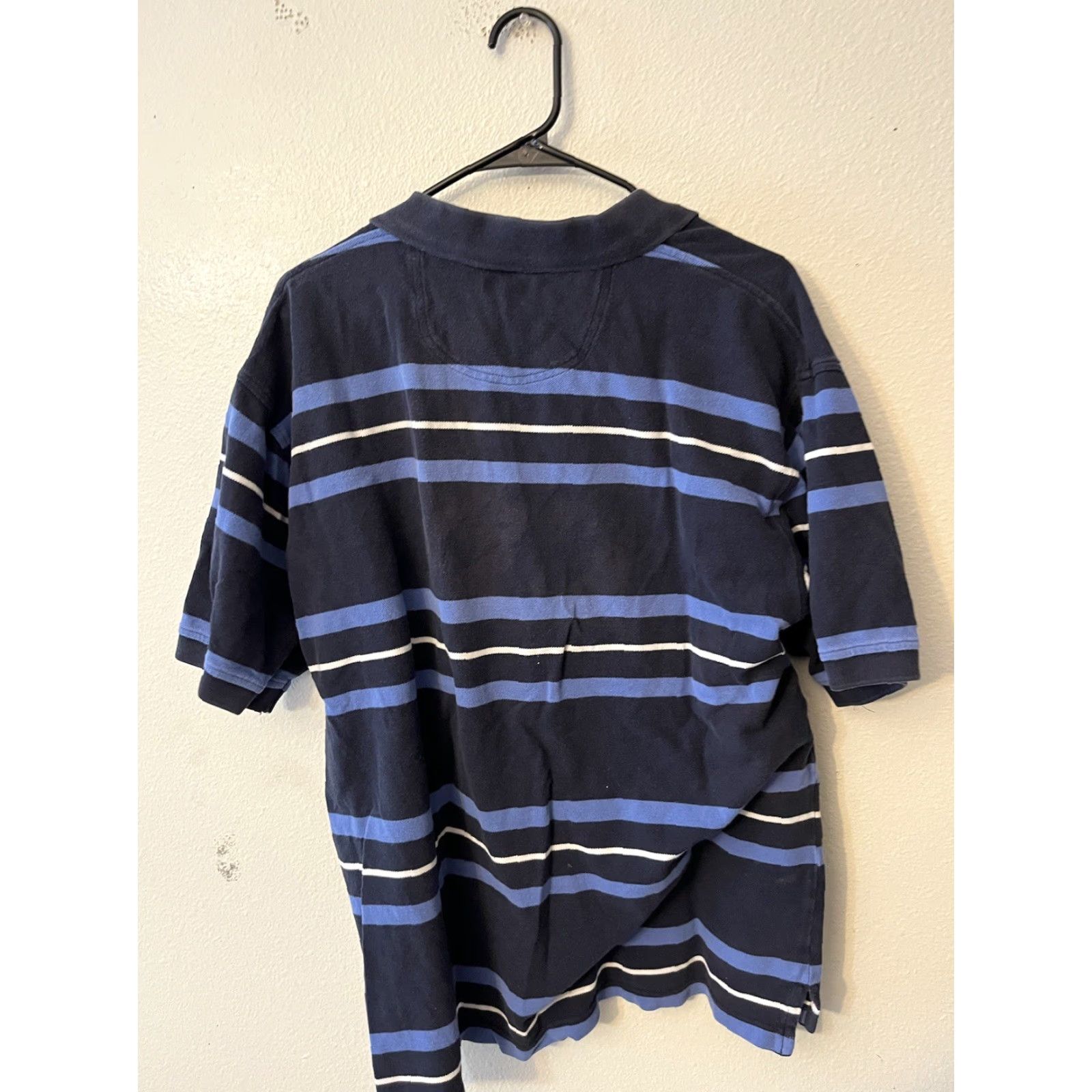 Izod VINTAGE Izod Polo Shirt Mens L Blue Striped Cotton Golf Shirt Size US L / EU 52-54 / 3 - 3 Thumbnail