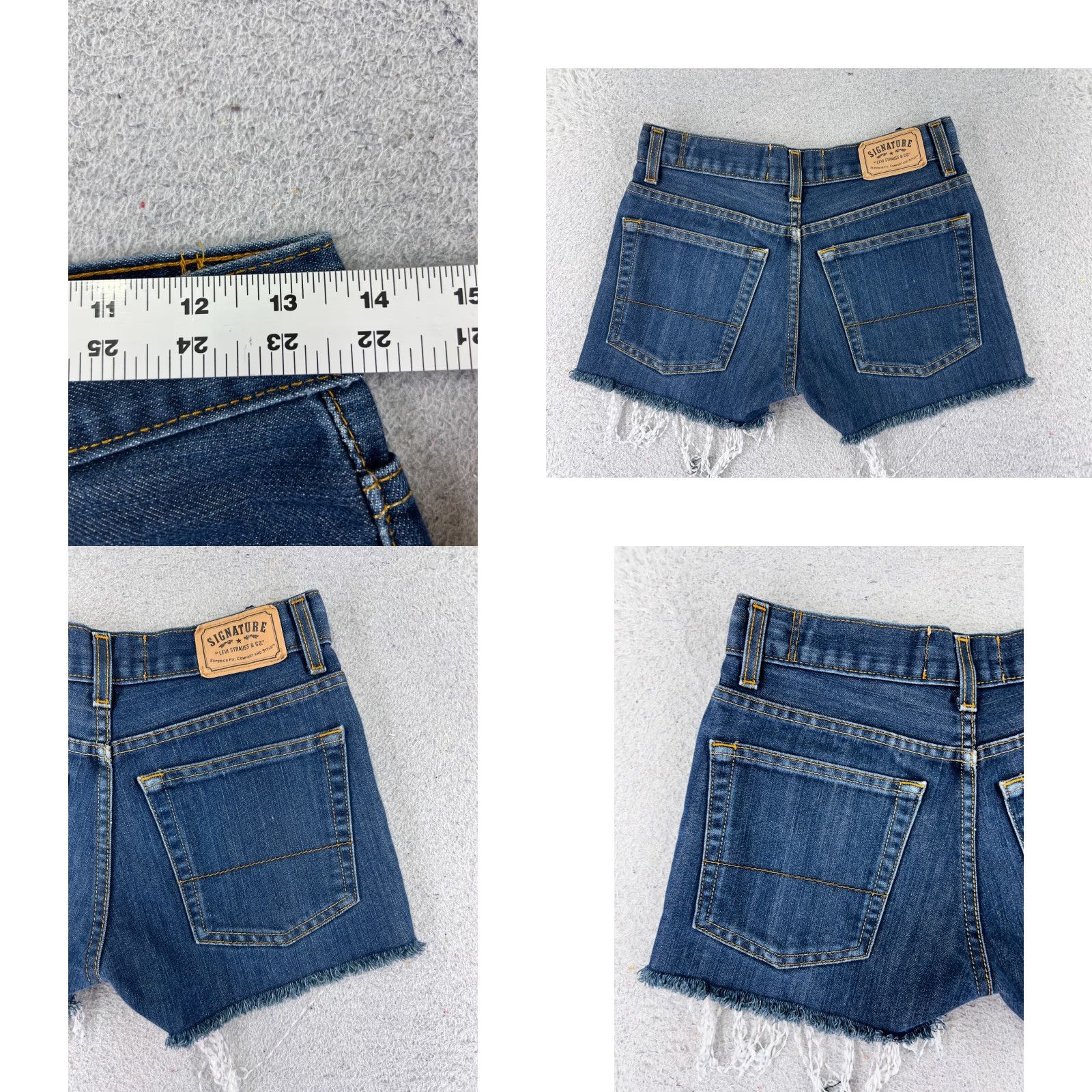 Denime Classic Denim Shorts Womens 32 Blue Denim Jean Distressed Cutoff Cotton 29x4.5 Size 24" / US 00 / IT 34 - 9 Thumbnail