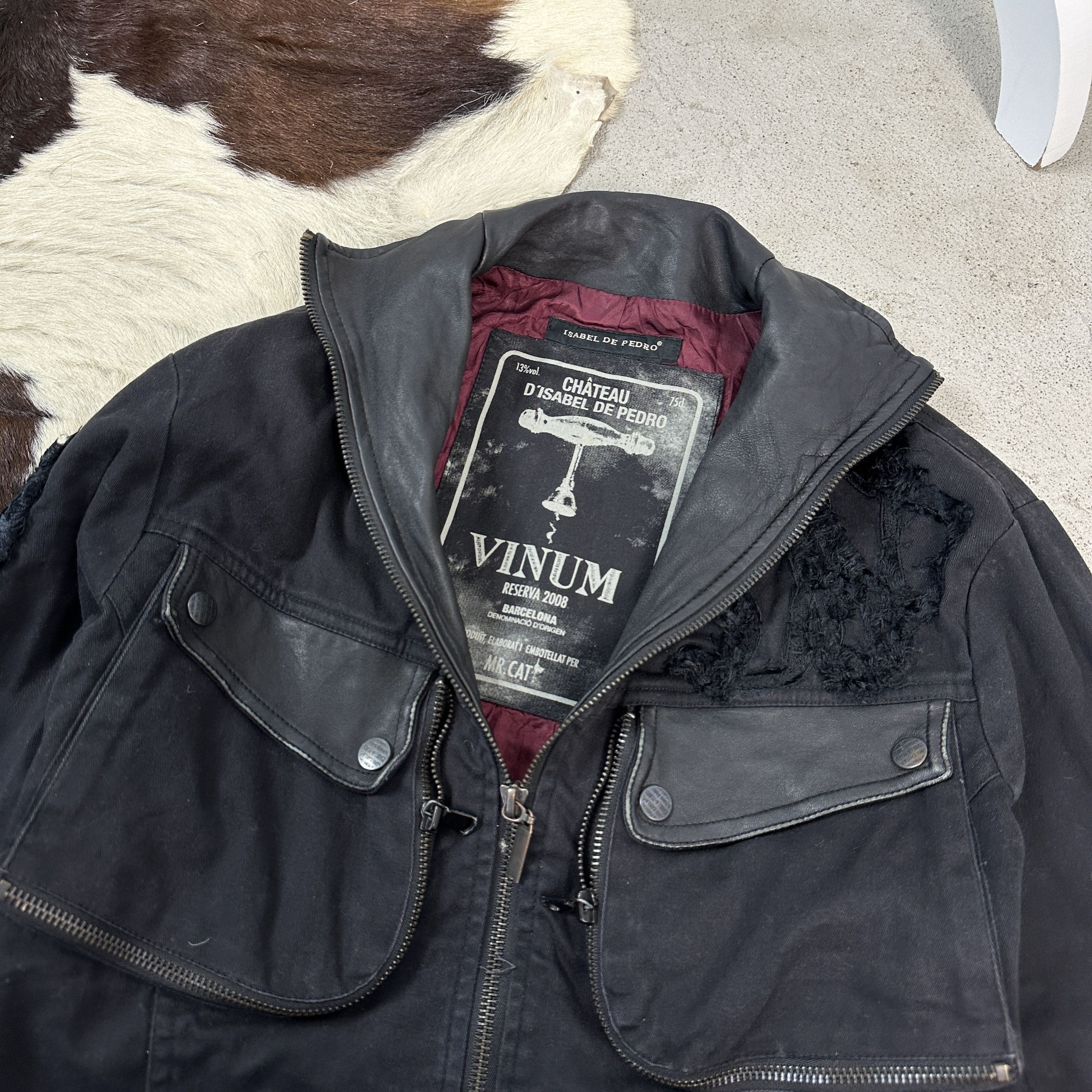 Vintage Vintage Double Zip Mr Cat Isabel Del Pedro Leather Jacket Size S / US 4 / IT 40 - 3 Thumbnail