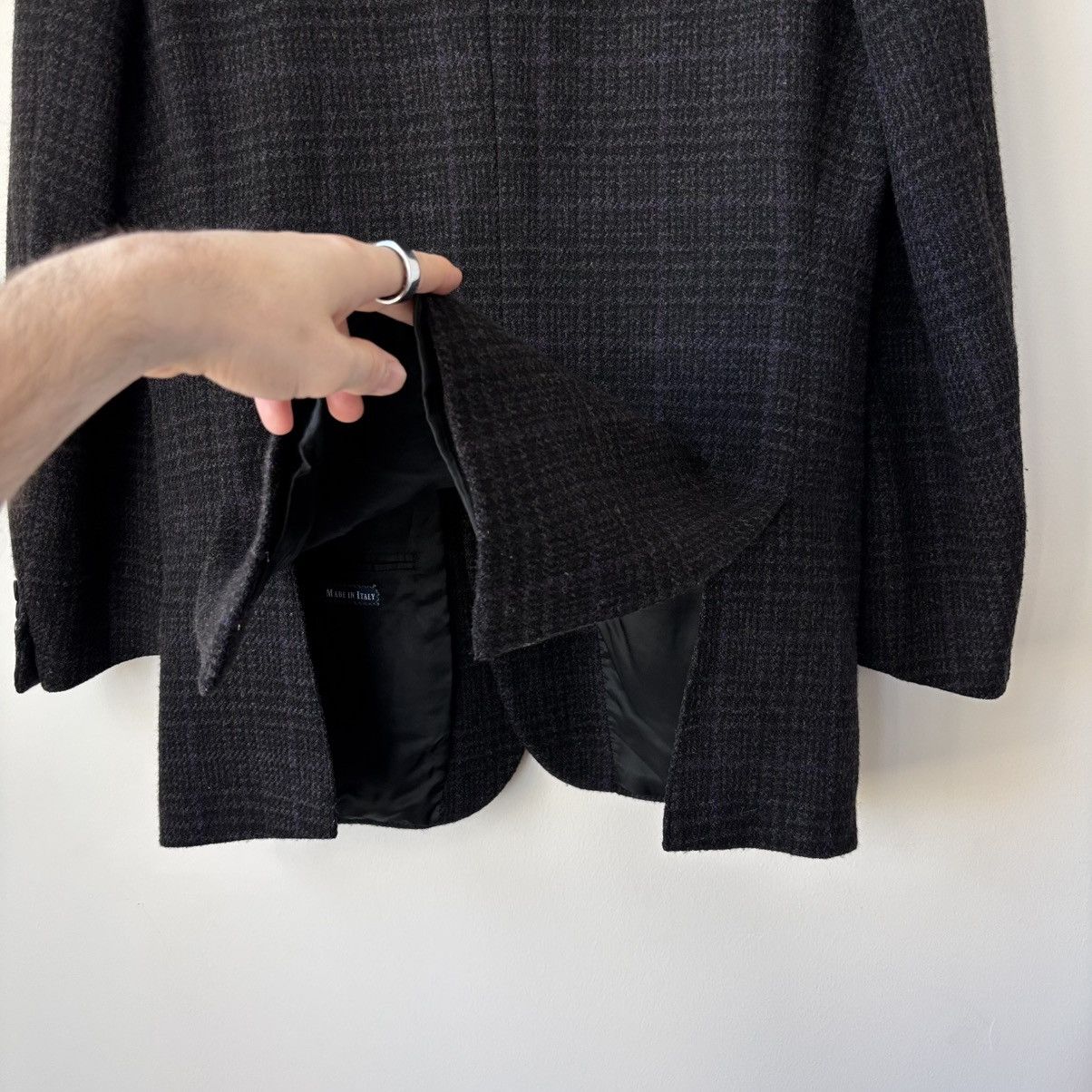 Polo Ralph Lauren Cashmere Wool Blend Windowpane Blazer Corneliani Charcoal Size 42L - 12 Thumbnail