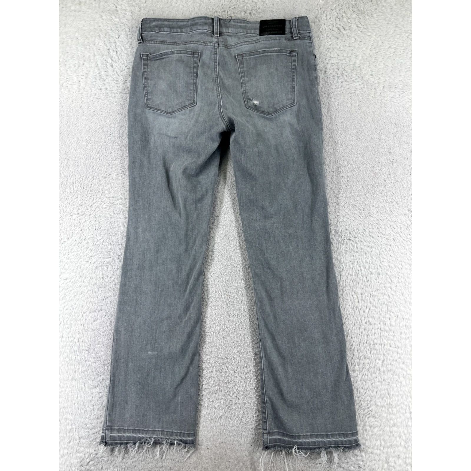 Lucky Brand Lucky Brand Jeans - Womens 12 Gray Denim 5-Pocket Regular Capri Distressed Mid Rise Size 34" / US 12 / IT 48 - 2 Thumbnail