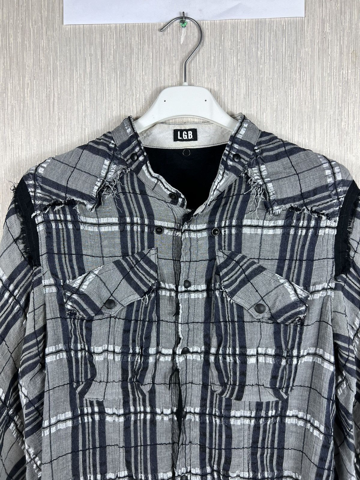 Le Grande Bleu (L.G.B.) L.G.B Le Grande Bleu rockabilly ripped plaid button up shirt Size US S / EU 44-46 / 1 - 5 Thumbnail