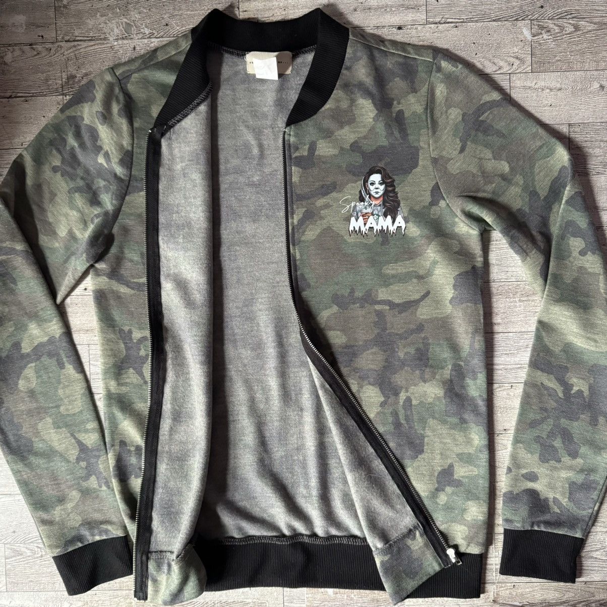 Other Spooky Mama, Coffee & Halloween, Camo Bomber Style Jacket Size S / US 4 / IT 40 - 12 Thumbnail