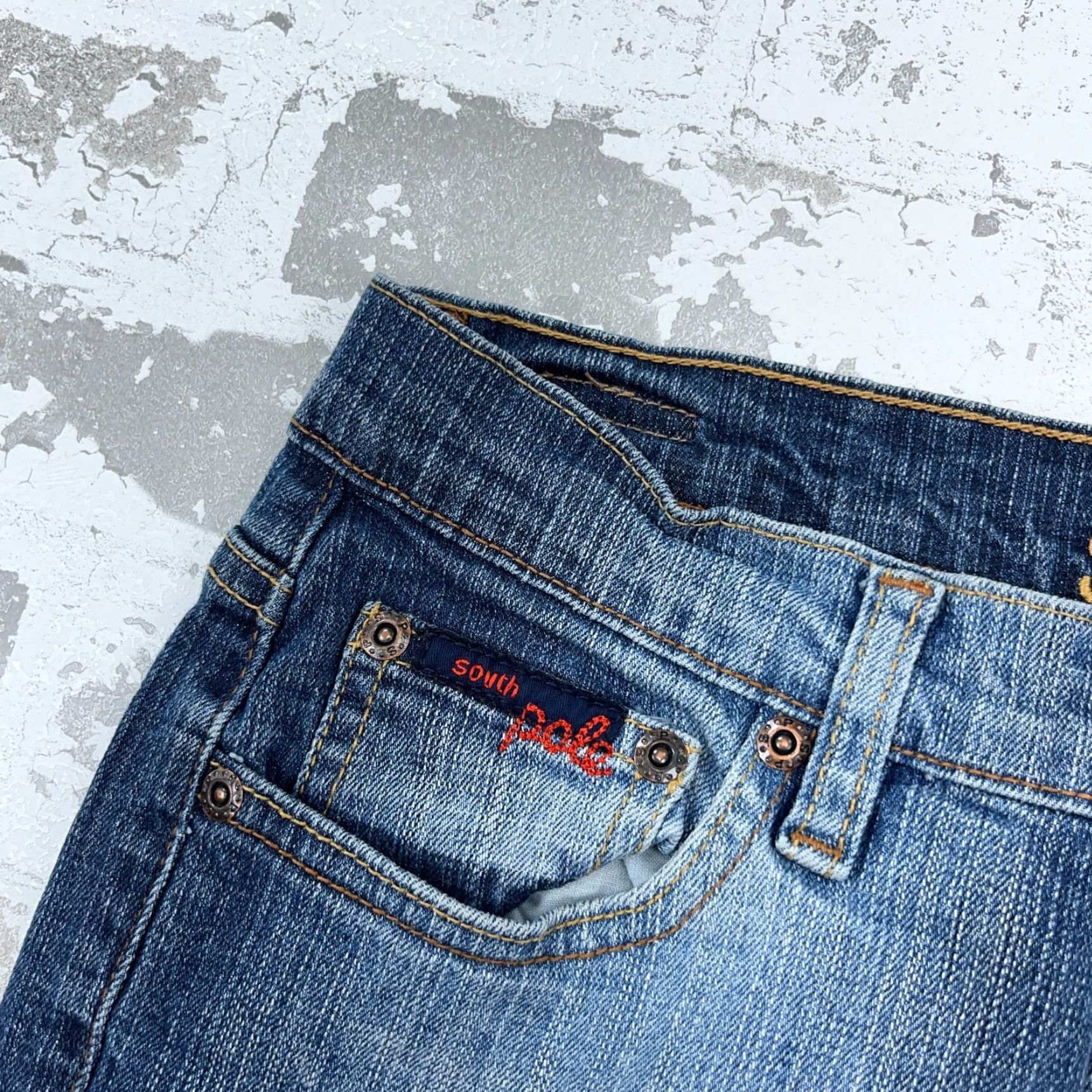 Southpole VINTAGE Southpole Jeans Women Boot Cut Dark 2000s Y2K Embroidered Blue 26 in Waist 30.5 in Inseam 5 Regular Size 27" / US 4 / IT 40 - 5 Thumbnail