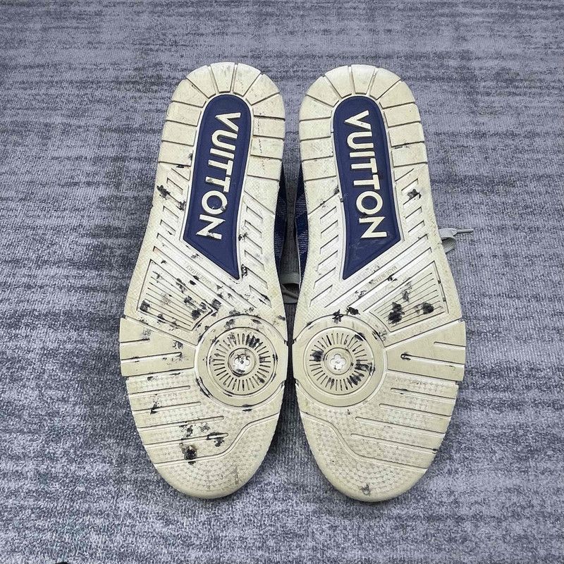 Louis Vuitton Louis Vuitton Trainer Low Top Sneakers in White and Blue -2 Size US 8 / EU 41 - 4 Thumbnail
