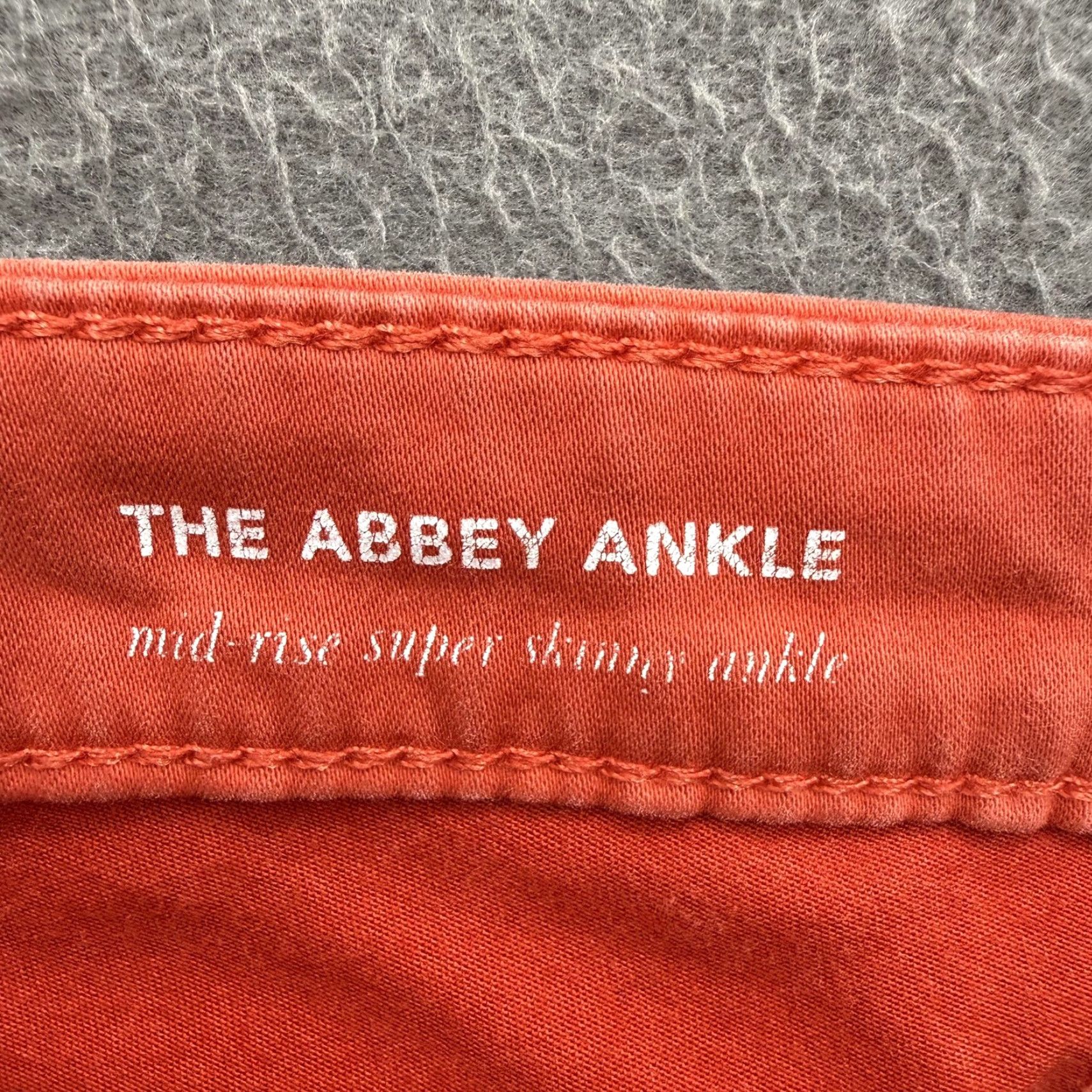 Vintage AG Adriano Goldschmied Jeans Abbey Ankle Mid Rise Super Skinny Orange 27 Womens Jeans Slim Pocket Stretch City 28.5 Inseam Size 27" / US 4 / IT 40 - 3 Thumbnail