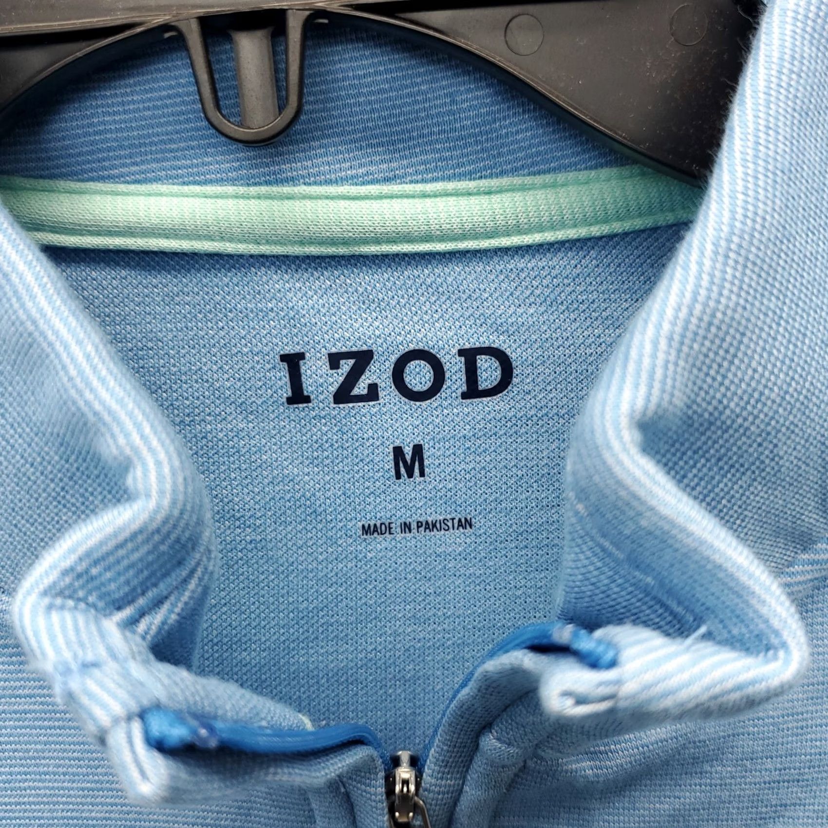 Izod IZOD Golf Sweatshirt Men M Blue Long Sleeve Mock Neck Quarter Zip Pony Logo Size US M / EU 48-50 / 2 - 7 Thumbnail