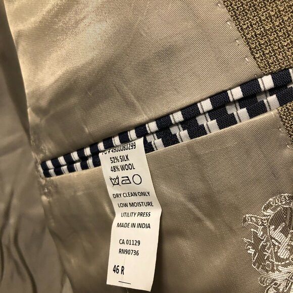 Austin Reed Austin reed men's tan sport coat jacket blazer size: 46R Size 46R - 4 Thumbnail