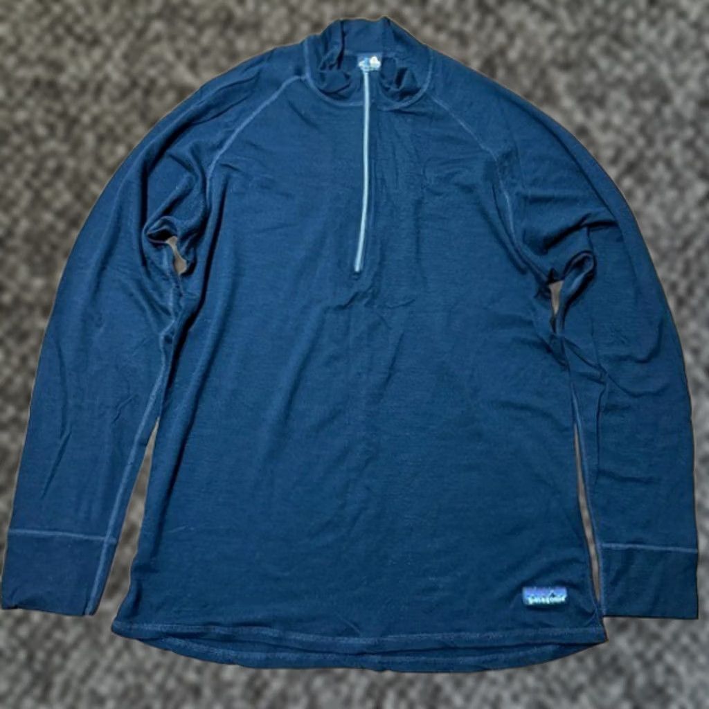 Patagonia VINTAGE Patagonia Men's shirt M Baselayer Merino Wool Long Sleeve Performance 1/4 zip J5 Blue Mens M Size US M / EU 48-50 / 2 - 1 Thumbnail