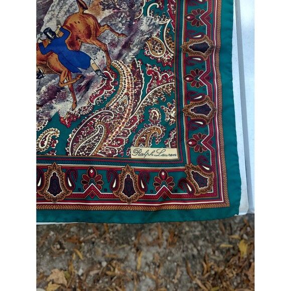 Polo Ralph Lauren Vintage Ralph Lauren Polo Horse Silk Scarf Handkerchief Size ONE SIZE - 2 Thumbnail