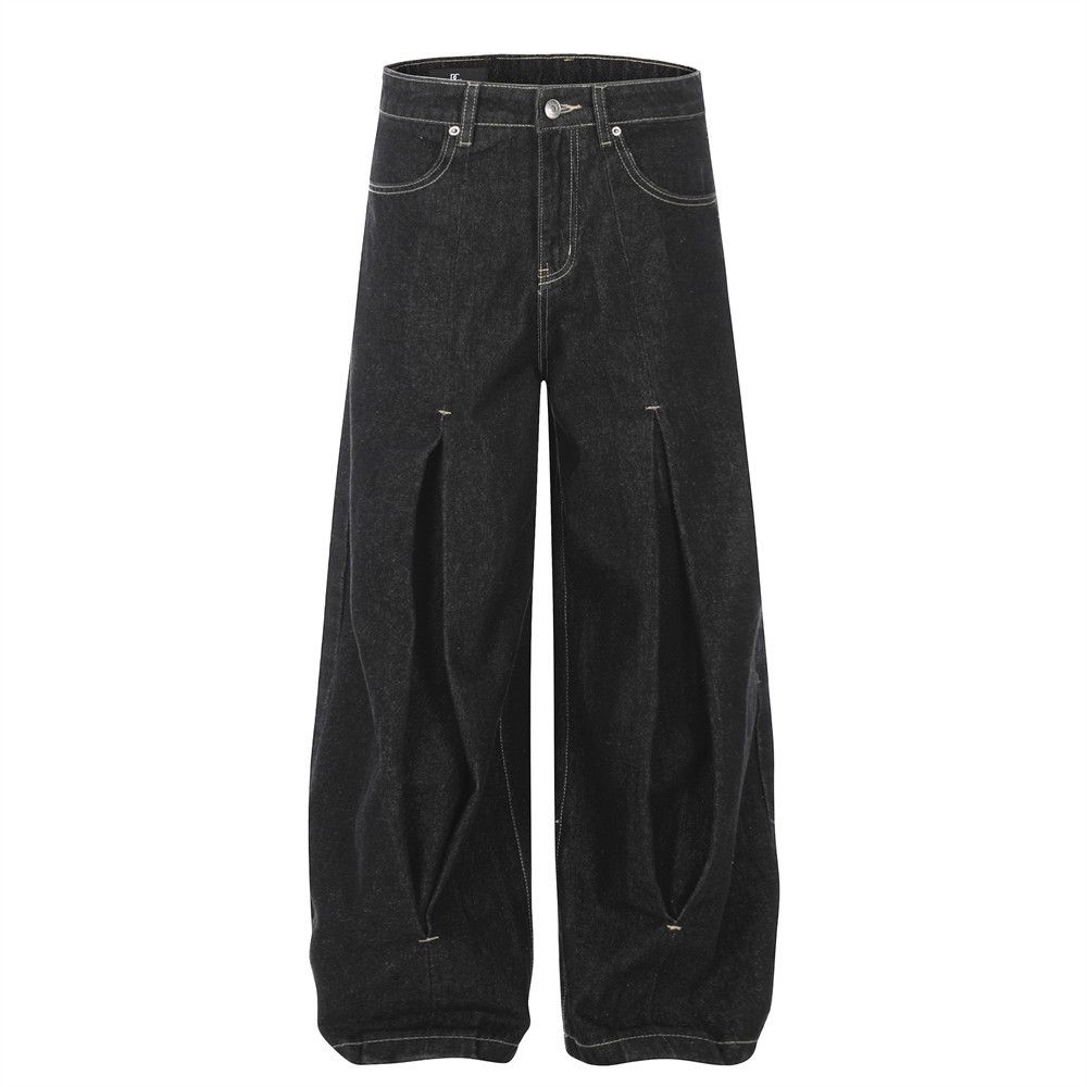 Japanese Brand × Jean Men's street American loose casual pleated wide-leg jeans Size US 32 / EU 48 - 1 Thumbnail