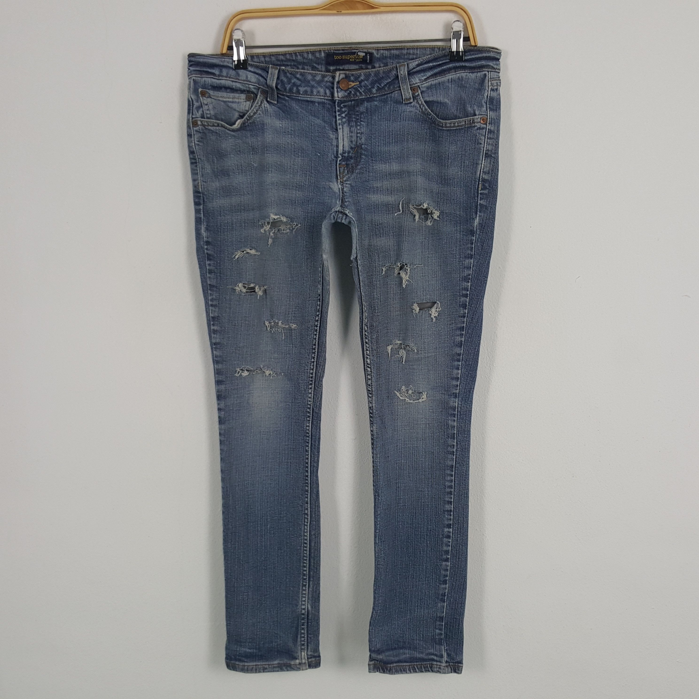 Levi's × Vintage Vintage Levi's Too Superlow Denim Jeans Size 34" / US 12 / IT 48 - 1 Thumbnail