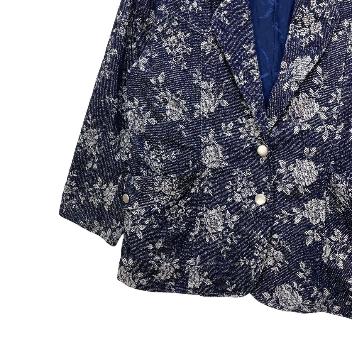 Indigo 🗣️Japanese Brand Treize Indigo Full Primt Floral Jacket Size M / US 6-8 / IT 42-44 - 4 Thumbnail