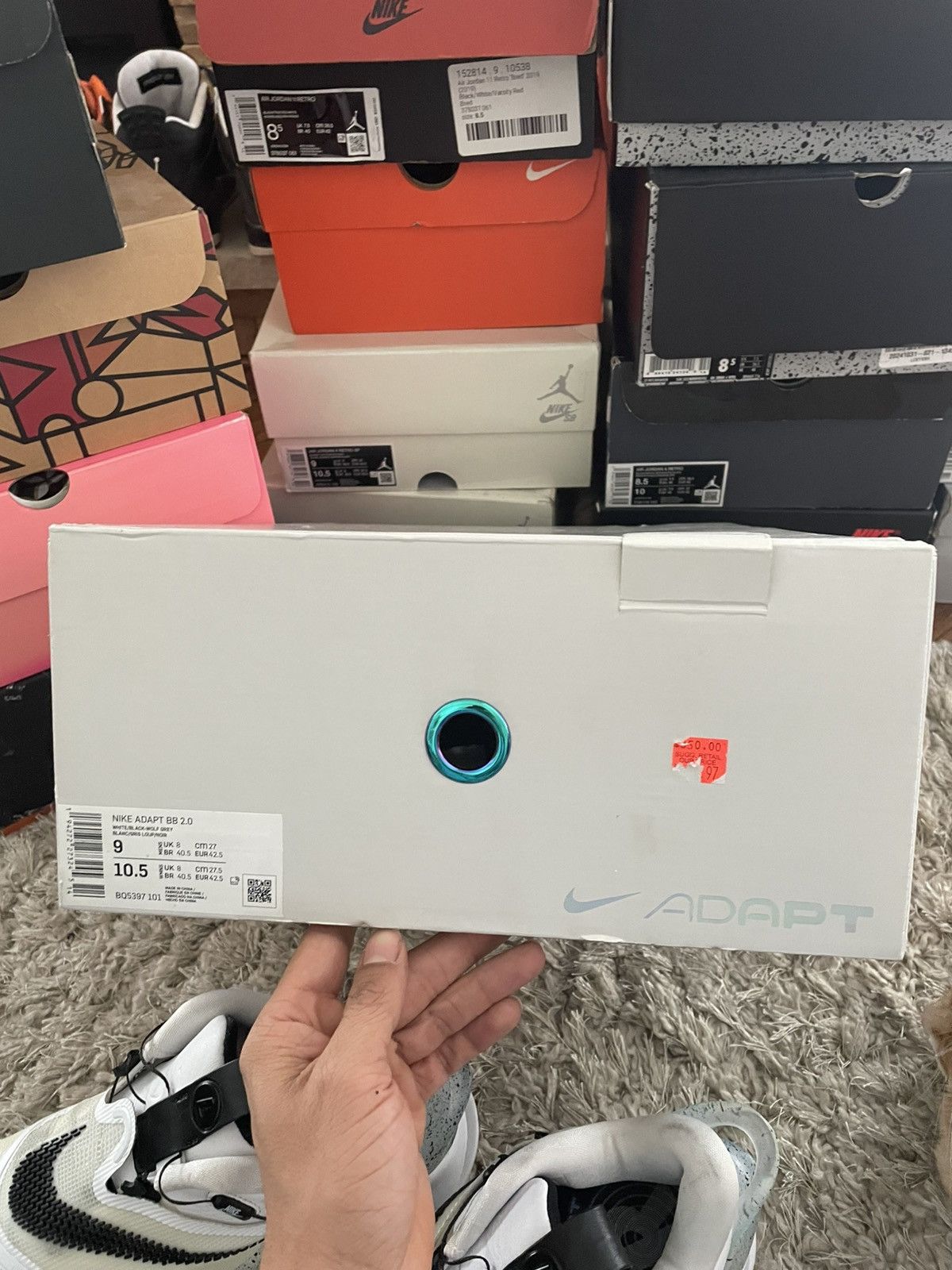 Jordan Brand Nike Adapt BB 2.0 White Cement Size US 9 / EU 42 - 13 Thumbnail