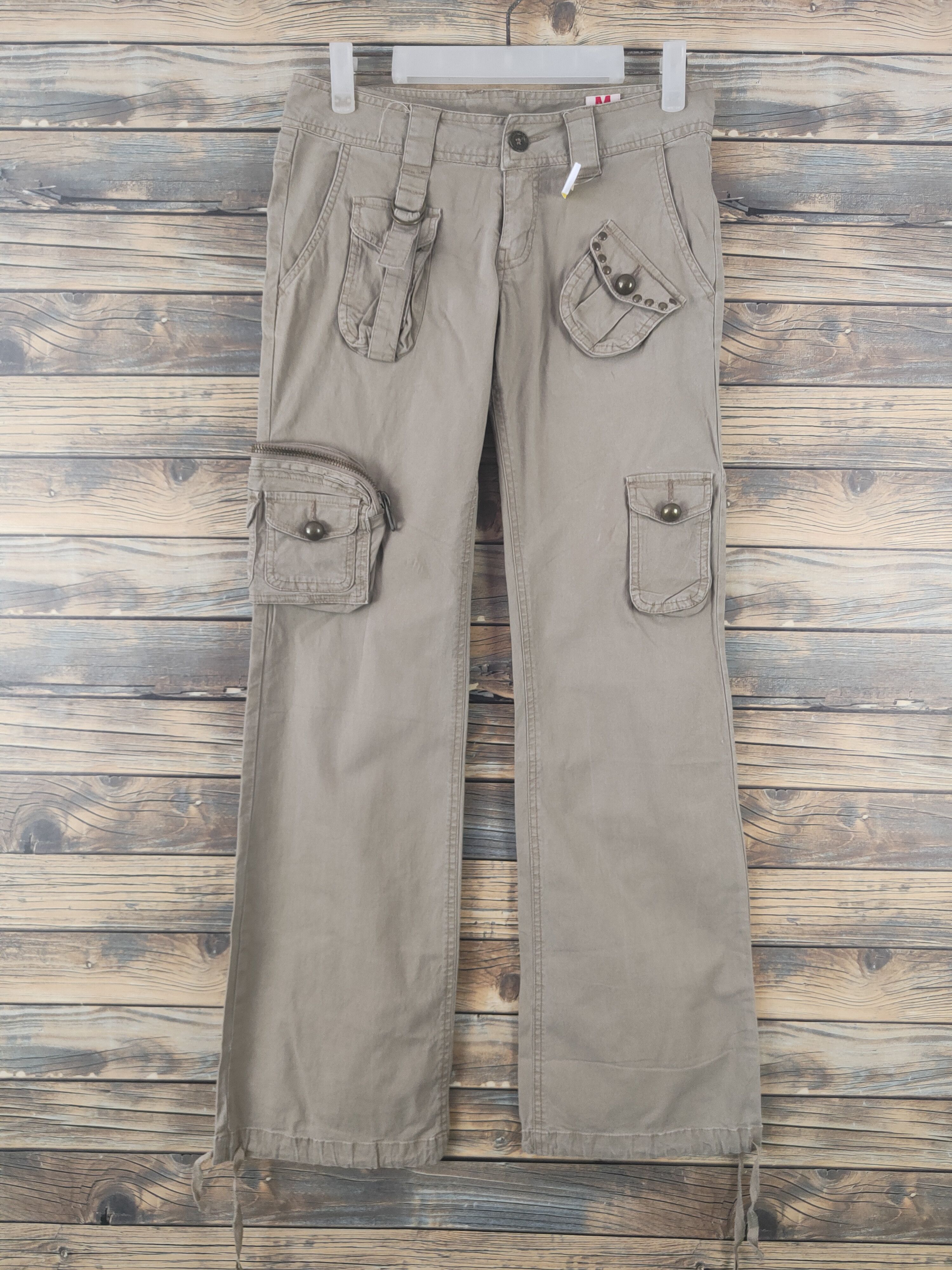 Japanese Brand DL Kissmark Beige Multipocket Utility Cargo Pants #2044 Size 28" / US 6 / IT 42 - 1 Thumbnail