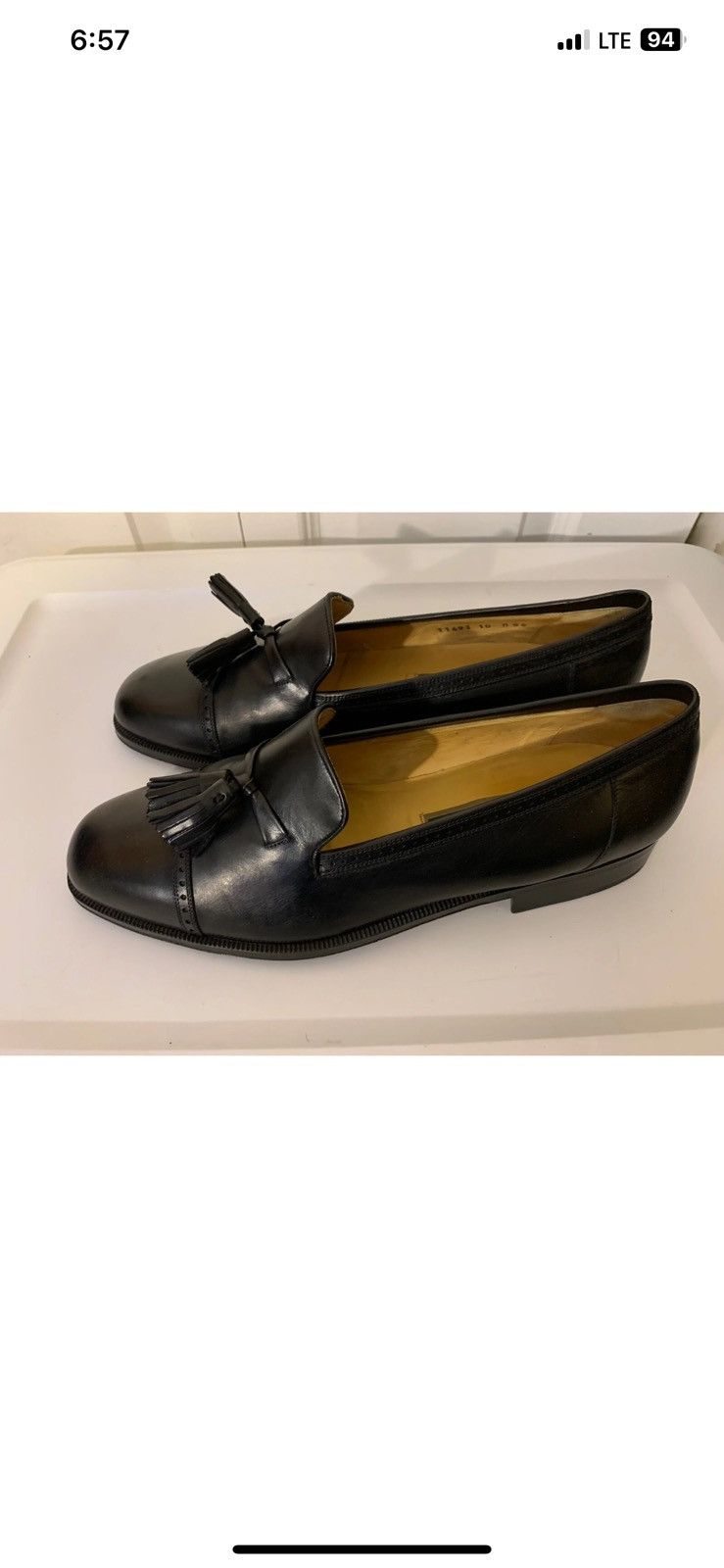 Cole Haan Cole Haan Black Cap-Toe Tassel Loafers Men 10M Made in Italy Size US 10 / EU 43 - 7 Thumbnail