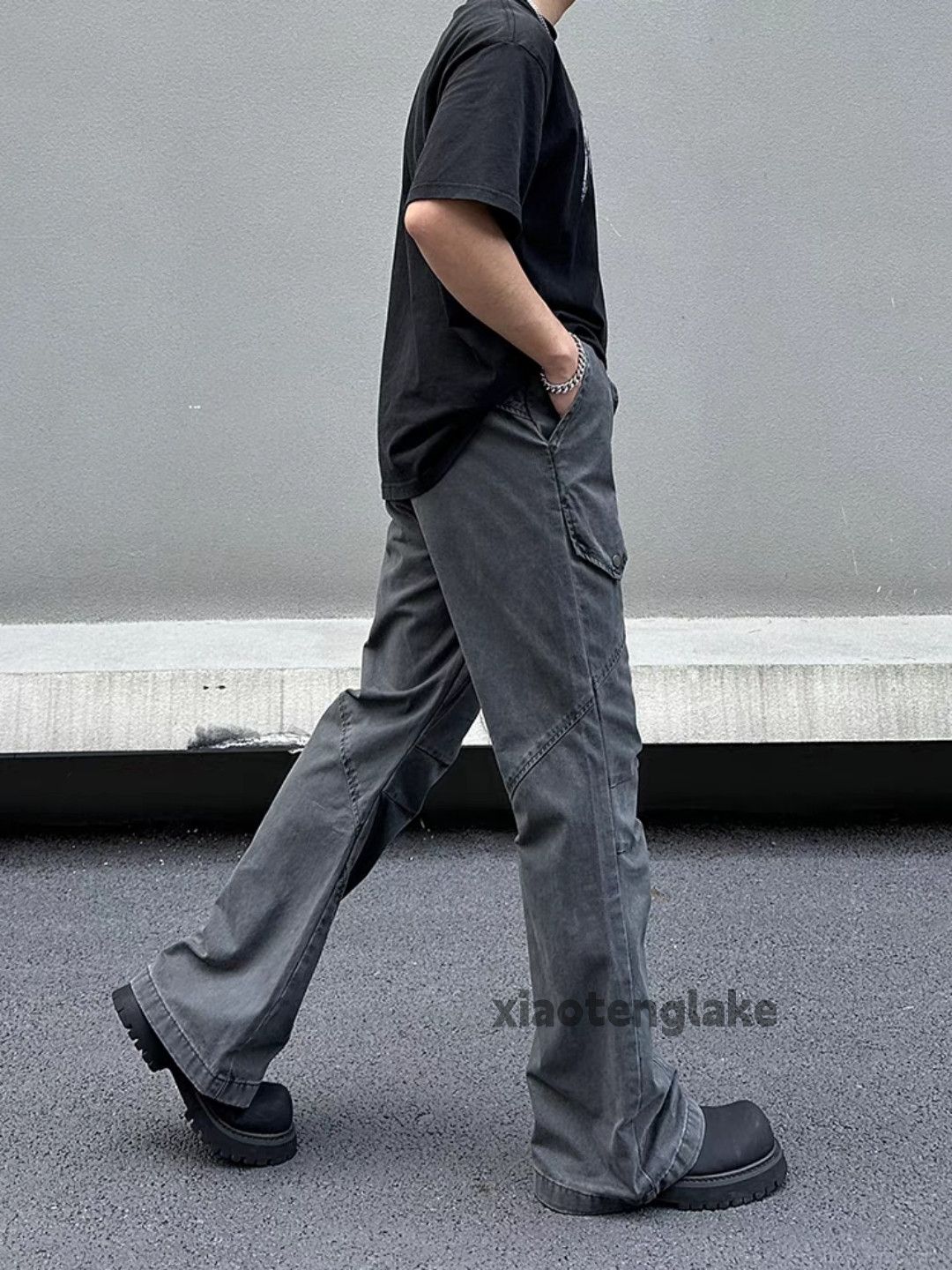 Designer × Japanese Brand × Vintage washed faded cleanfit patchwork yuppie flared pants Size US 28 / EU 44 - 5 Thumbnail