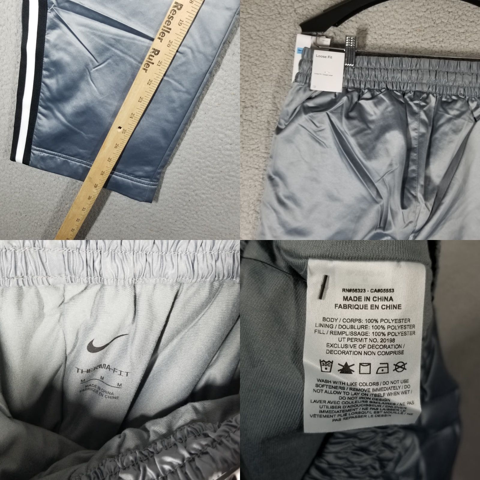 Nike VINTAGE Nike Therma-FIT Repel Jogger Pants Men Adult Medium Gray Black White Activewear Winter Summer Fall Spring Sports Athleisure Size US 31 - 8 Thumbnail