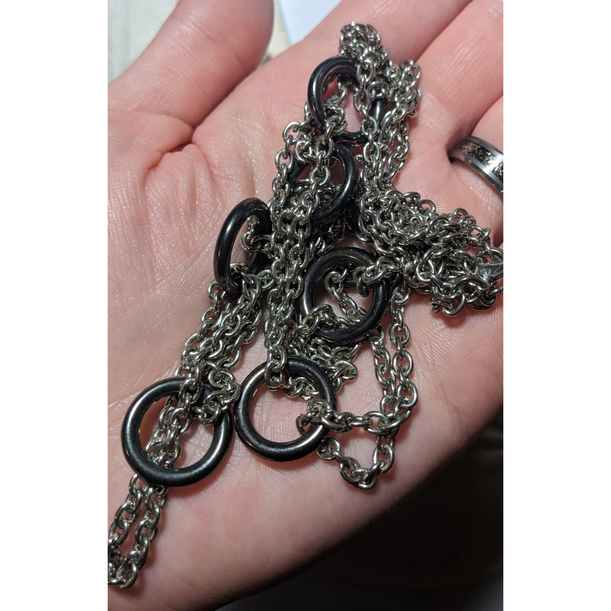 Other Silver Double Chain Link Loop Accent Necklace Size ONE SIZE - 7 Thumbnail
