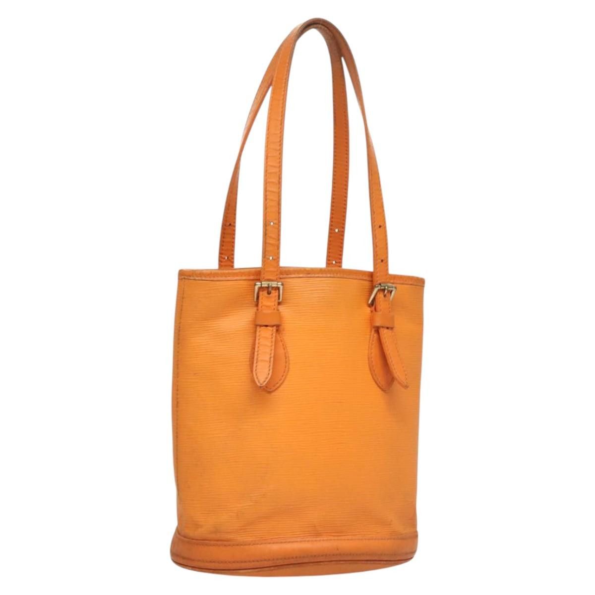 LOUIS VUITTON Epi Bucket PM Shoulder Bag Orange Mandarin
