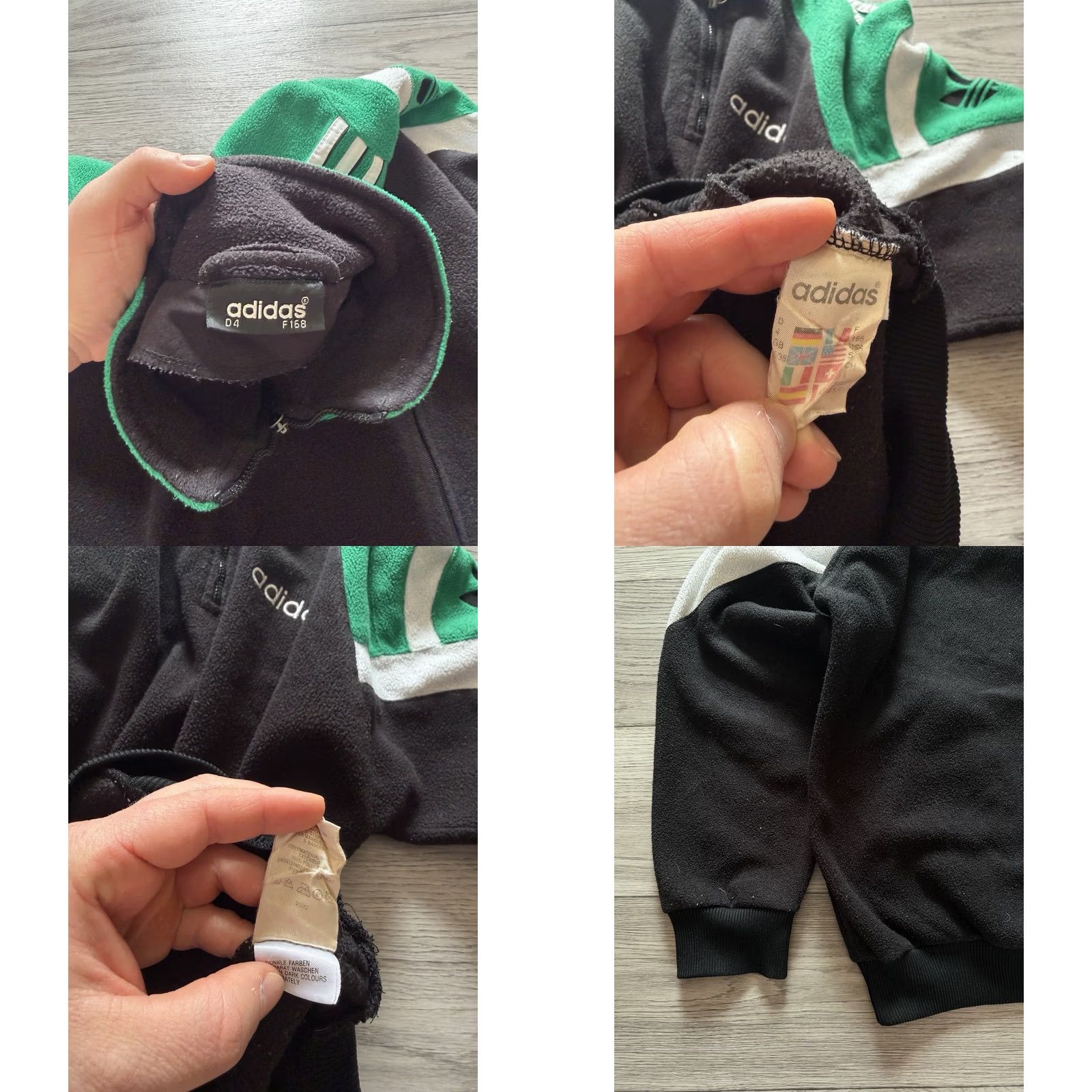Adidas Adidas Fleece 1/4 Zip Pullover Black/Green White Mens S 1/4 Zip Pullover Sweatshirt 1990s Vintage Clothing Size US S / EU 44-46 / 1 - 9 Thumbnail