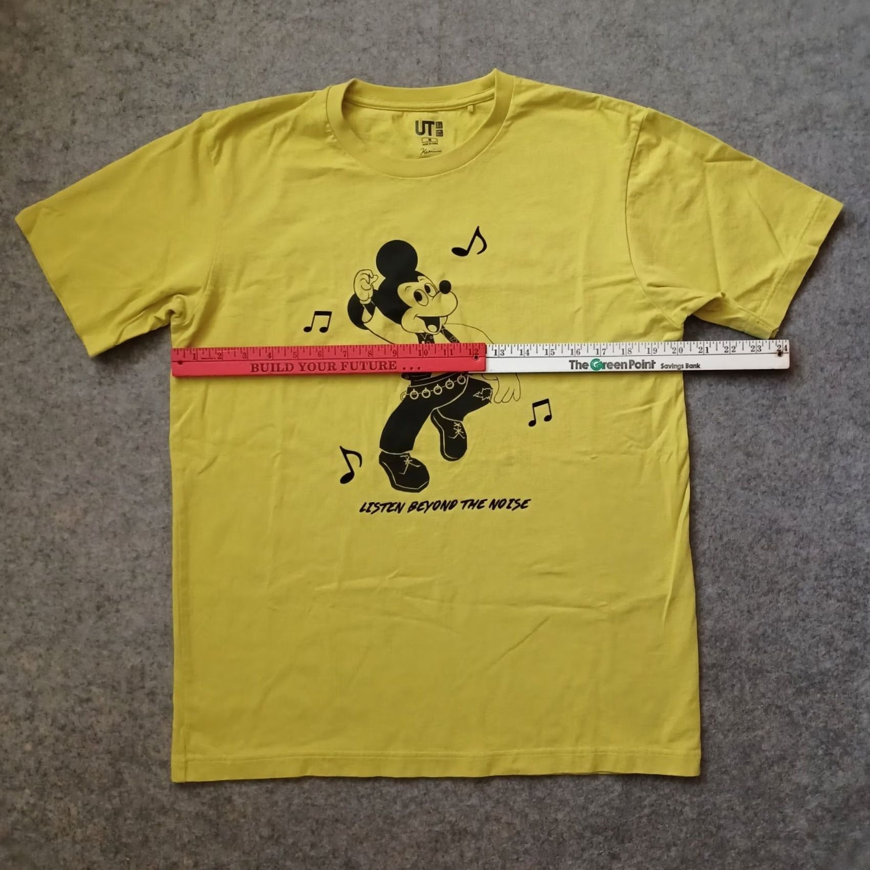 Disney DISNEY UT Mickey Mouse T Shirt Mens M Yellow Listen Beyond The Noise Koichiro TAKAGI Art Shirt Size US M / EU 48-50 / 2 - 4 Thumbnail
