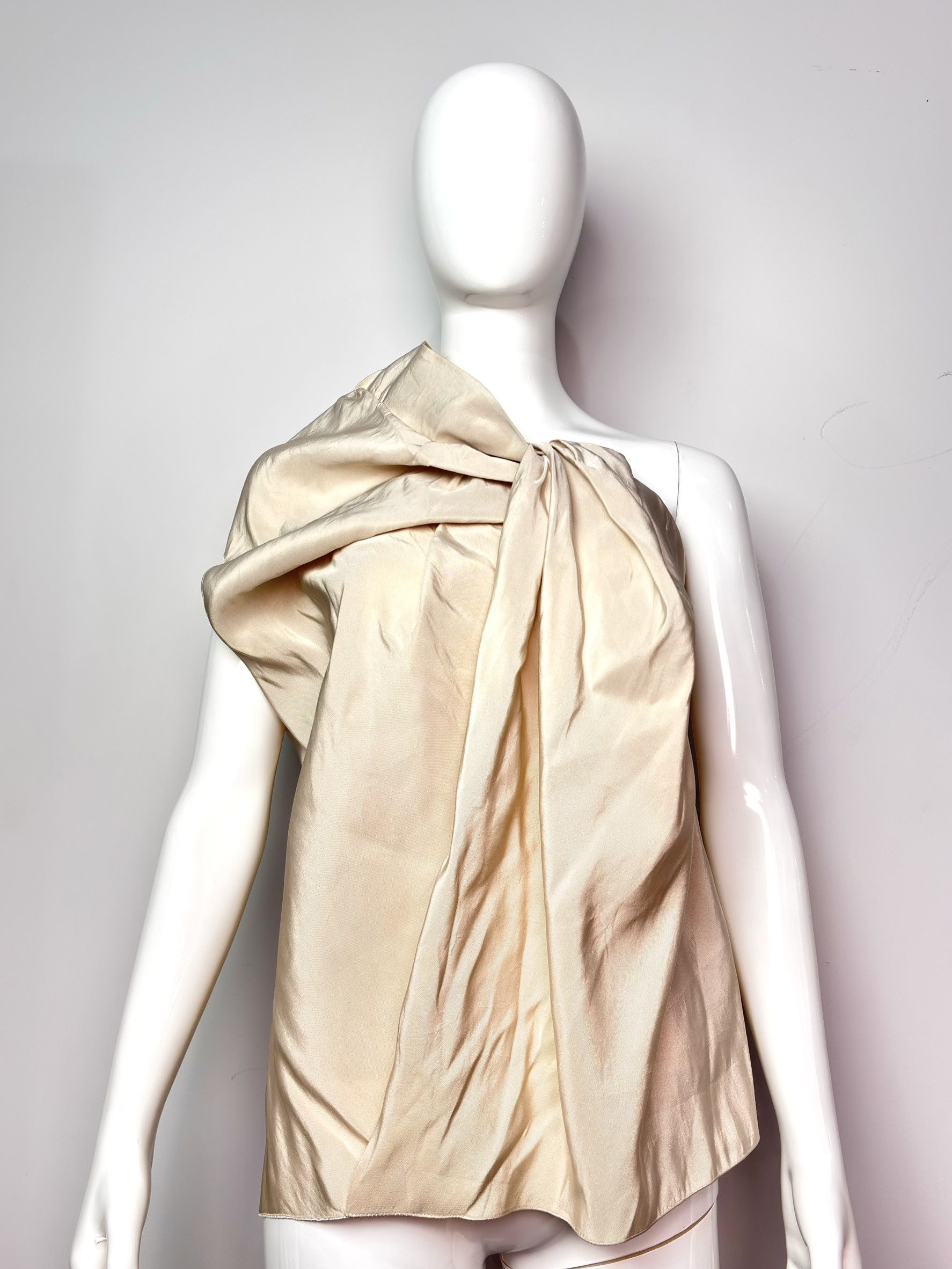 Lanvin Lanvin One-Shoulder Draped Silk Top Size XS / US 0-2 / IT 36-38 - 1 Thumbnail