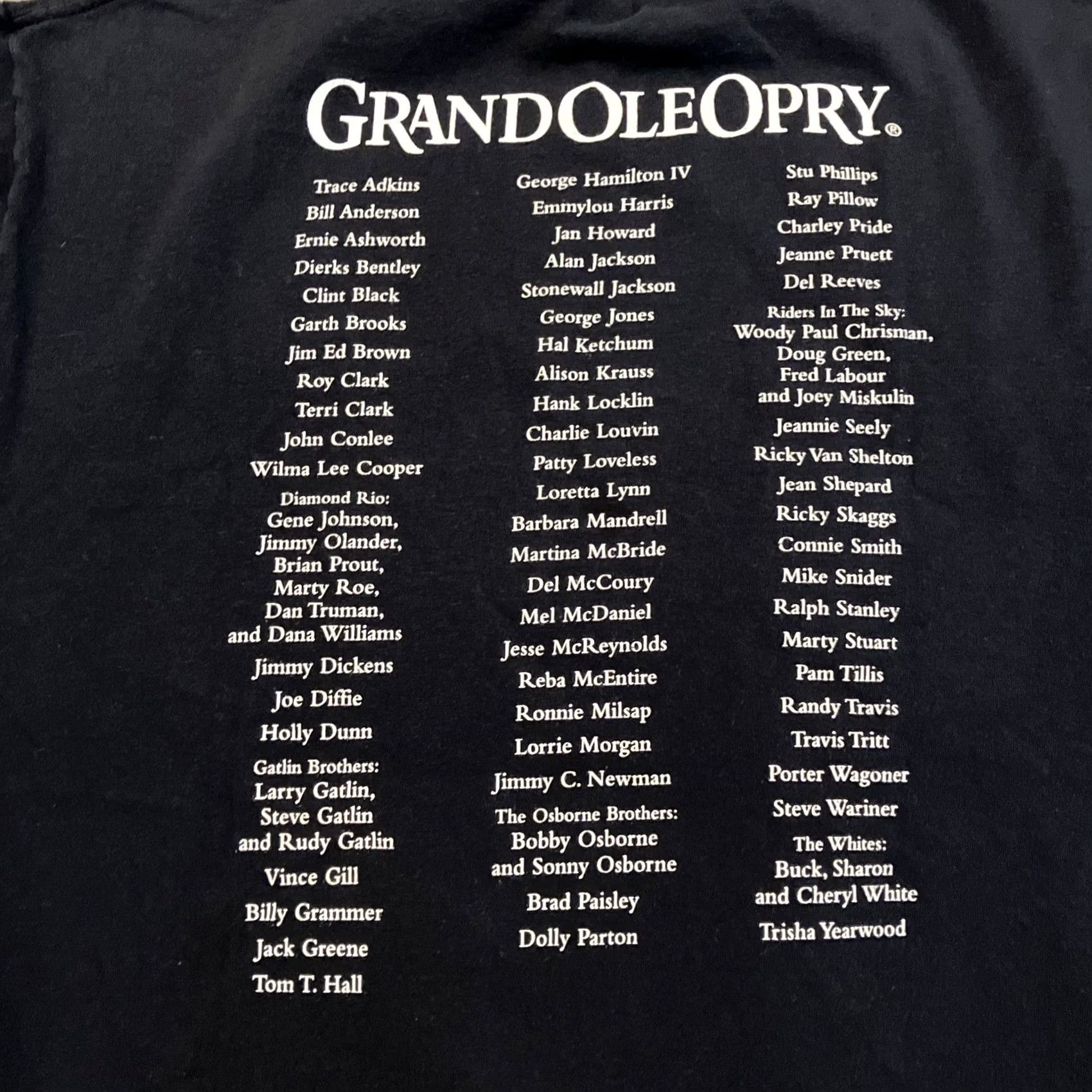 Gildan VINTAGE Grand Ole Opry Double Sided T Shirt Members Name On Back Large T-Shirt Men Black 90s Country Music Shirt Size US L / EU 52-54 / 3 - 5 Thumbnail