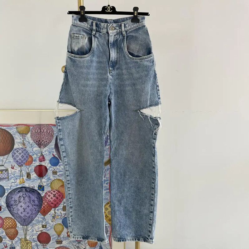 Maison Margiela Maison Margiela Blue Cotton Women's Jeans 0089 Size 23" - 1 Thumbnail