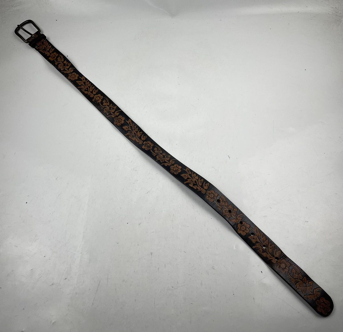 Japanese Brand nice design leather belt tc48 Size 30 - 2 Thumbnail
