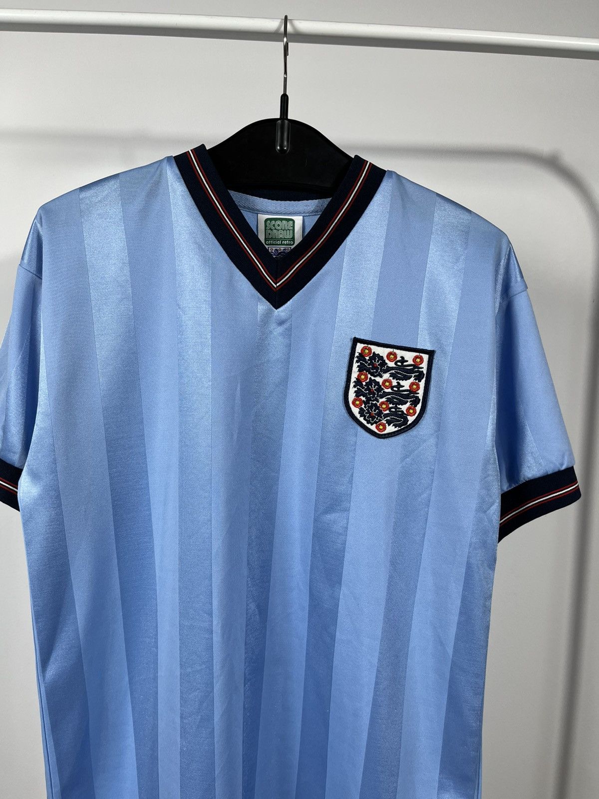 Other Score Draw England Retro Light Blue Football Shirt Size S Size US S / EU 44-46 / 1 - 2 Thumbnail