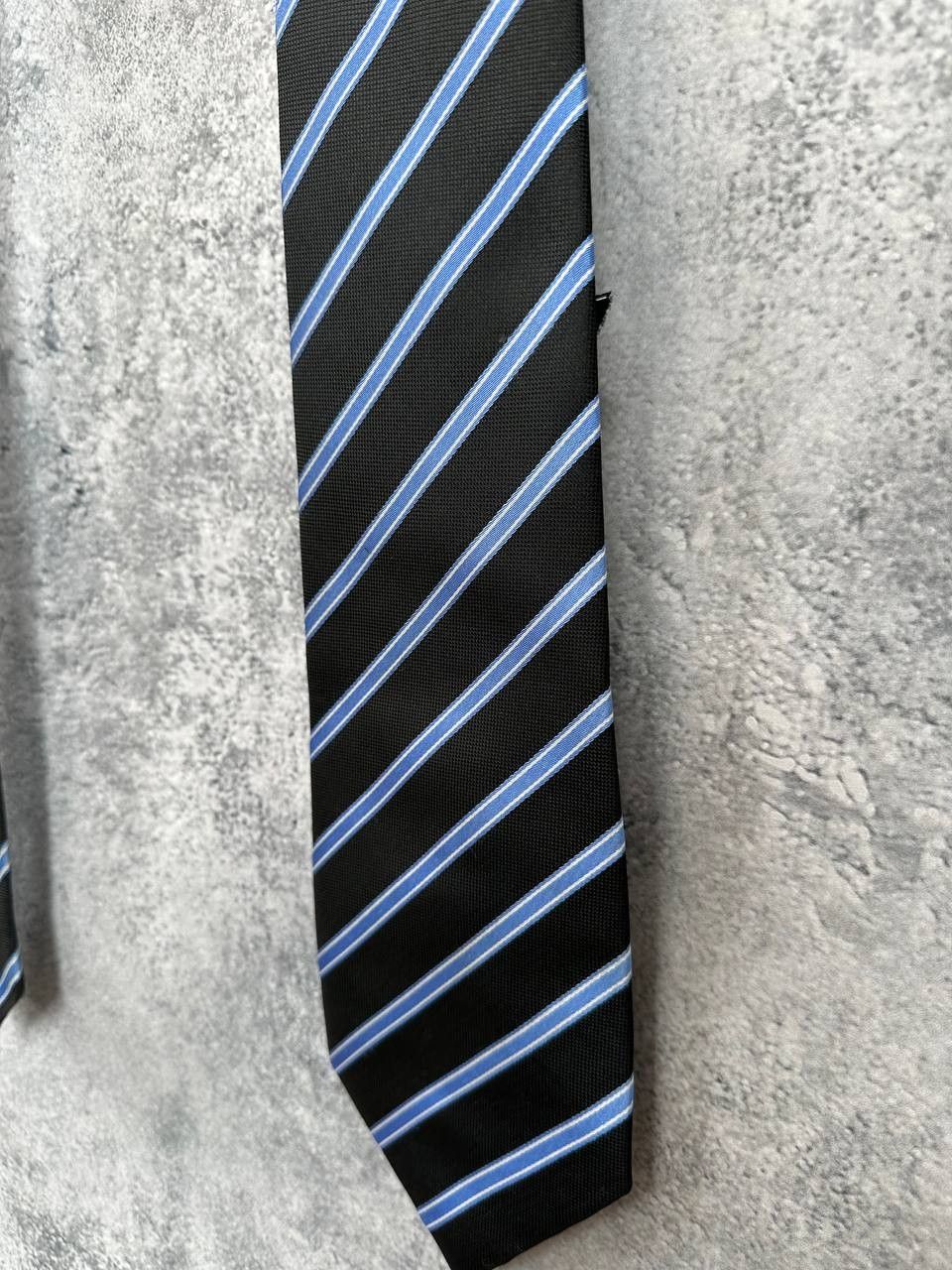 Ermenegildo Zegna Ermenegildo Zegna Tie Striped Black/Blue Silk Size ONE SIZE - 3 Thumbnail