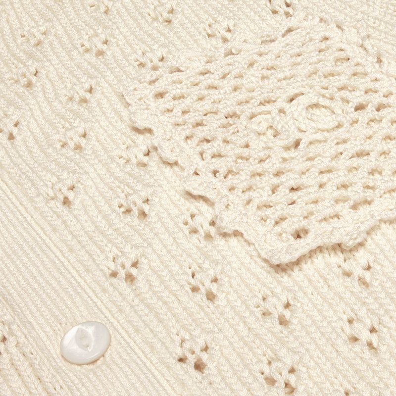 Celine o1w1db10526 2AE8S8 Cropped Cardigan in White Size M / US 6-8 / IT 42-44 - 4 Thumbnail