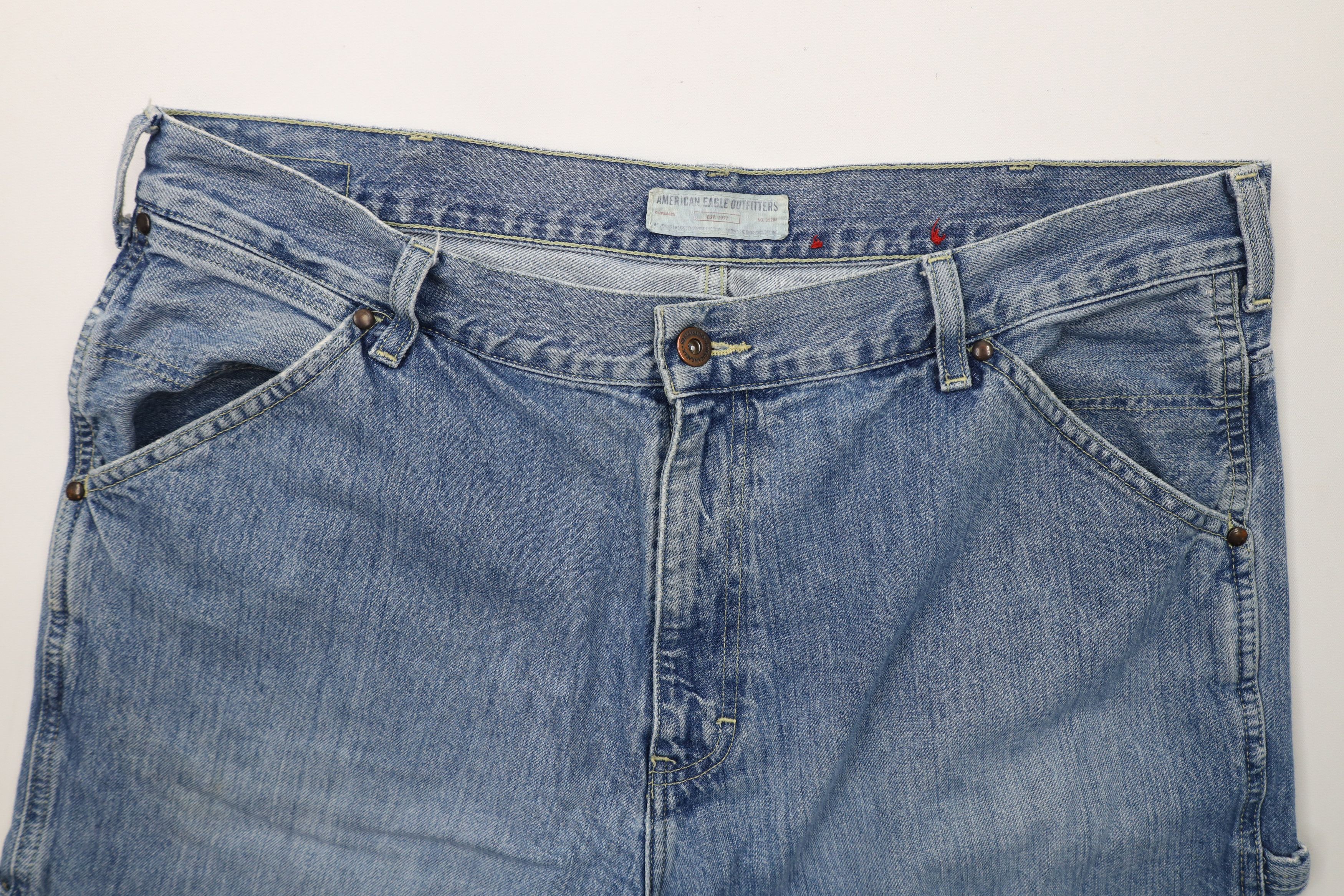 American Eagle Outfitters × Vintage Vintage 90s American Eagle Baggy Wide Leg Dungaree Jeans Size US 36 / EU 52 - 8 Thumbnail