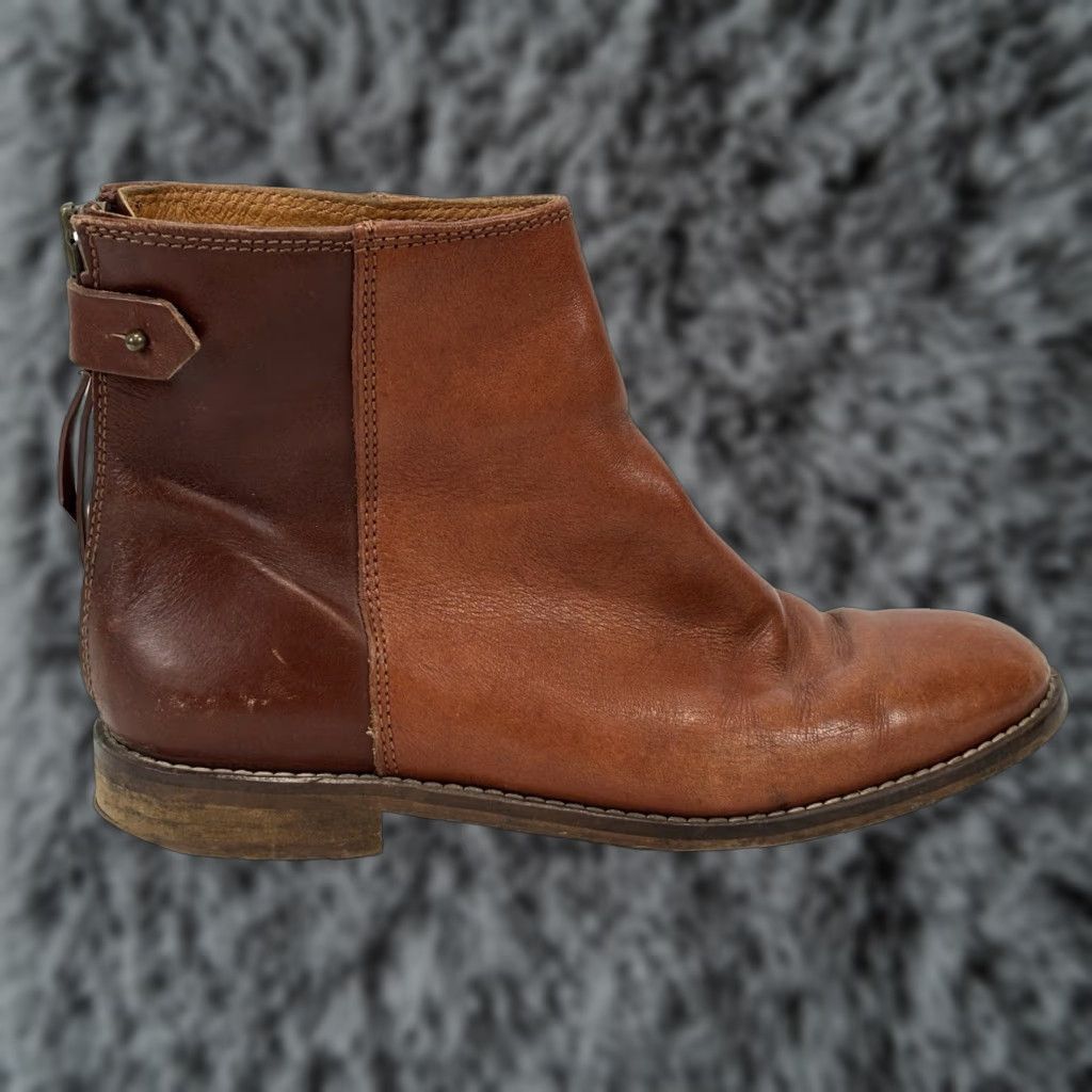 Madewell Madewell Sonia Bootie Leather Ankle Boot Womens 6 Brown Two-Tone Zip Back Size US 6 / IT 36 - 1 Thumbnail