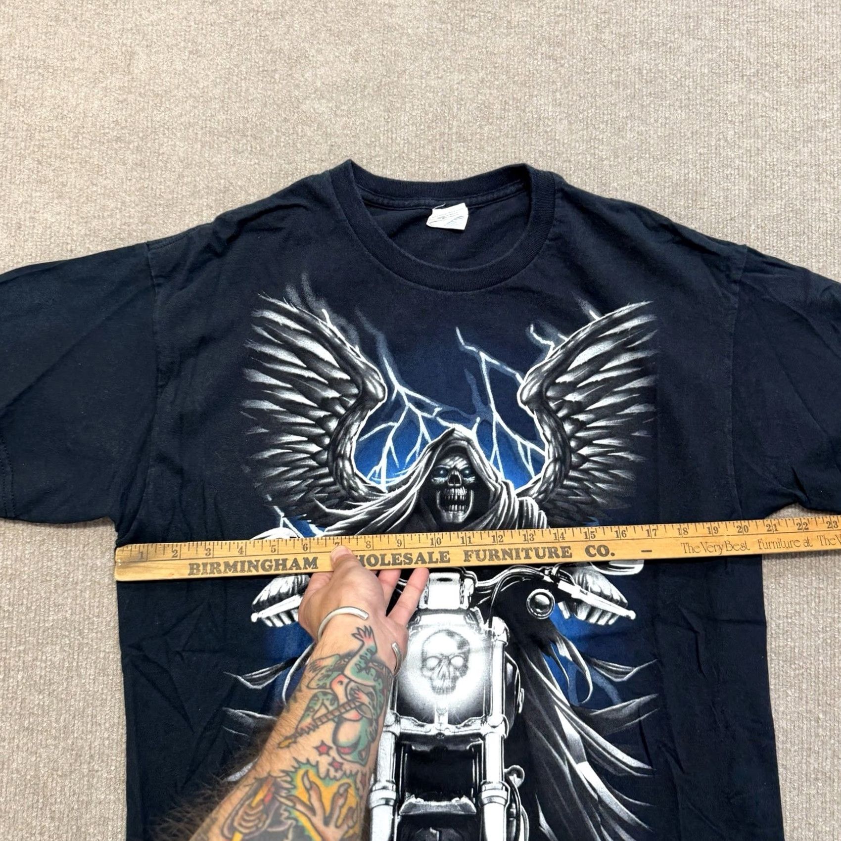 Vintage VINTAGE Grim Reaper T Shirt Mens L Black Shirt Sleeve Thunder Size US L / EU 52-54 / 3 - 5 Thumbnail
