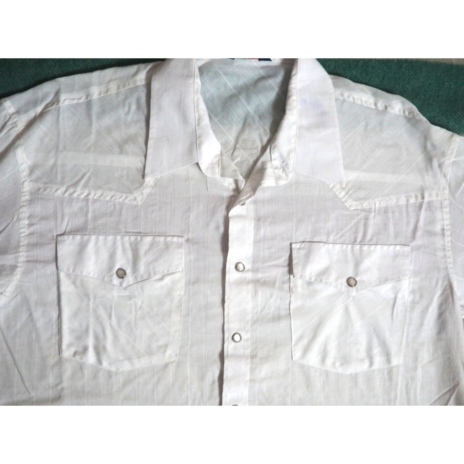Vintage VINTAGE Renegade Western Shirt Mens L White 90s Sheer Button-Up Collared Cowboy Snap Pockets Size US L / EU 52-54 / 3 - 3 Thumbnail