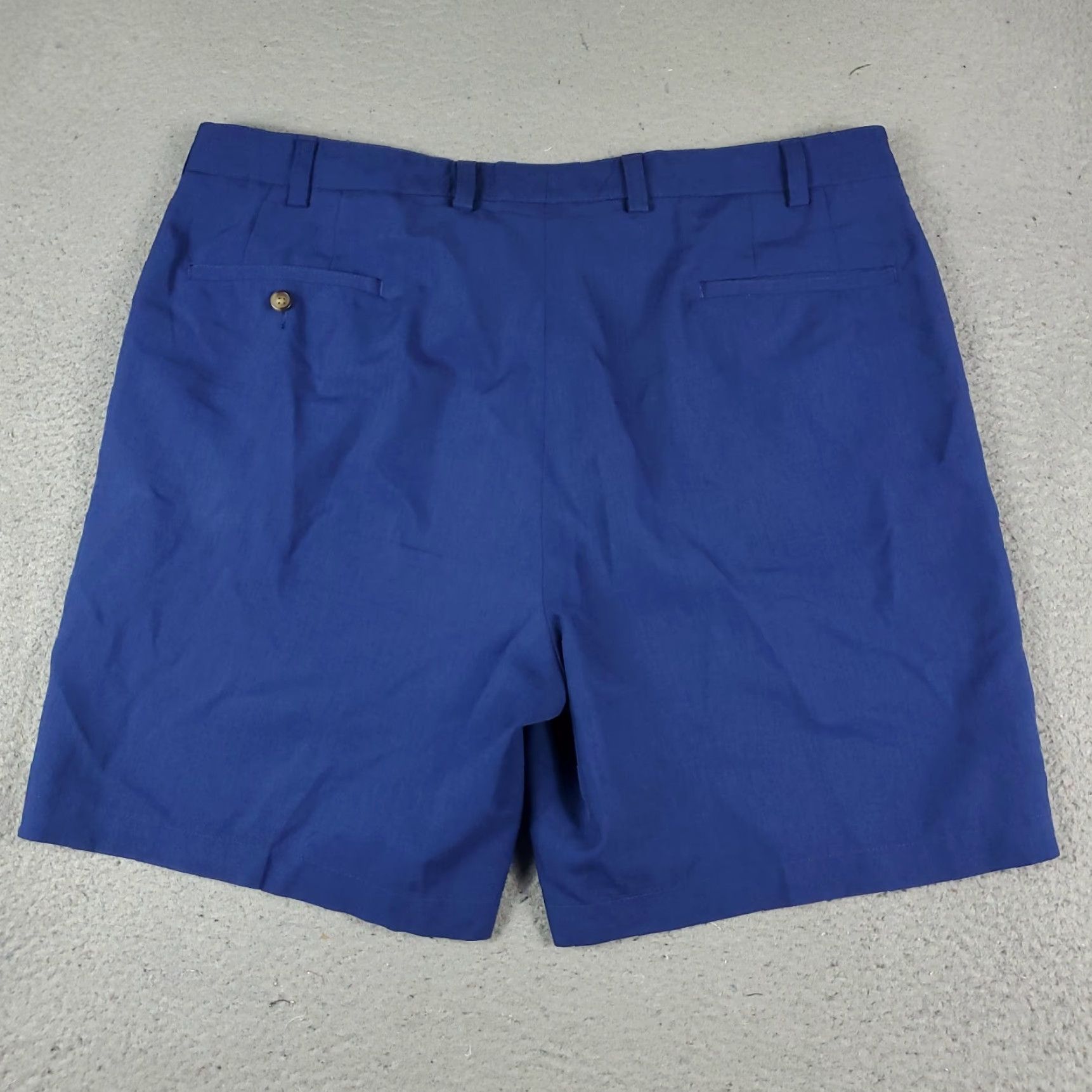 Vintage Donald Ross Mens Shorts 40 Blue Polyester Flat Front Chino Casual Flat-Front Solid Front Zip Pocket Regular 40 Mens Clothing Blues Size US 40 / EU 56 - 7 Thumbnail