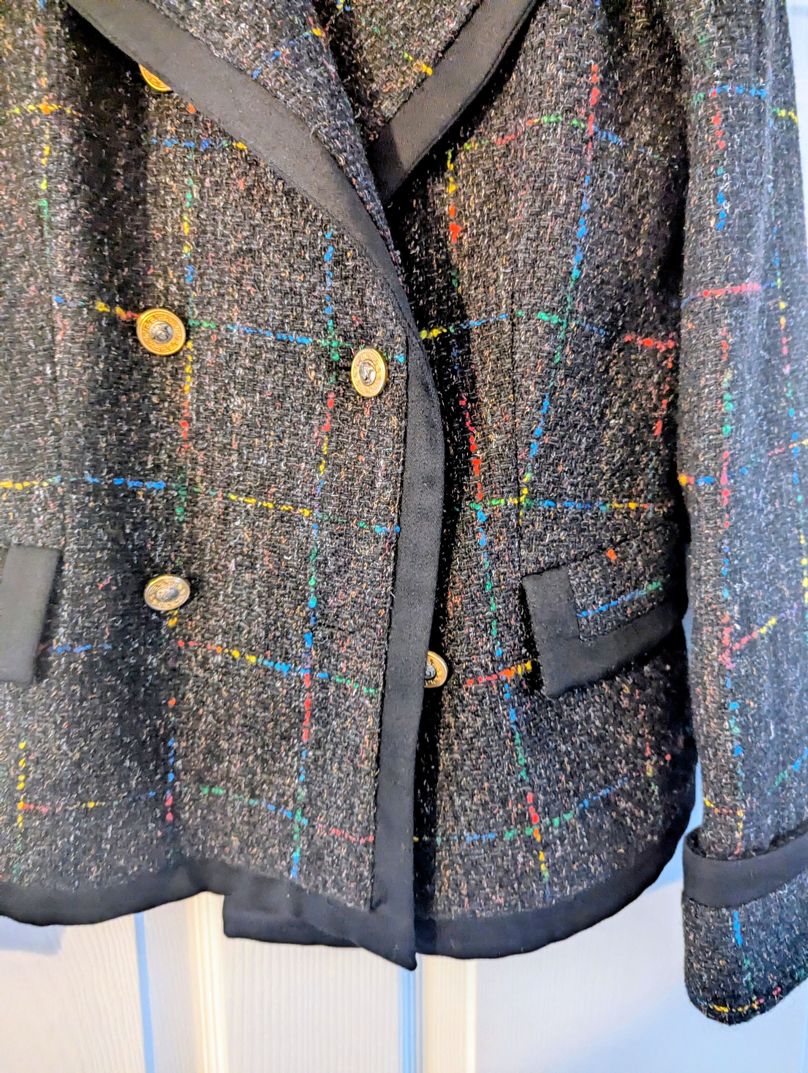 Versace Versace Tartan Plaid Multicolour stitching blazer 40 Size S / US 4 / IT 40 - 3 Thumbnail