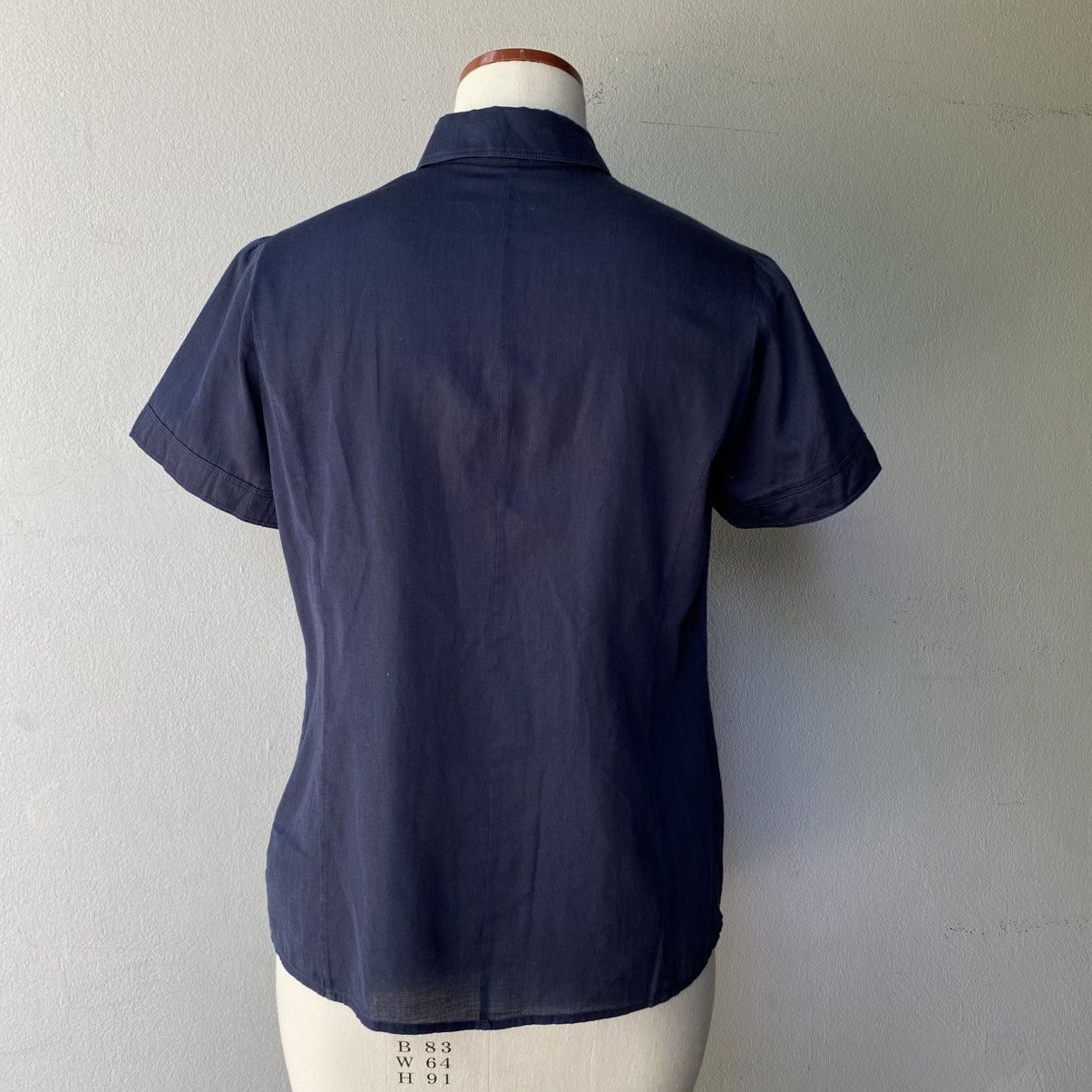Burberry BURBERRY Soft Navy Pleated Blouse Size S / US 4 / IT 40 - 22 Thumbnail