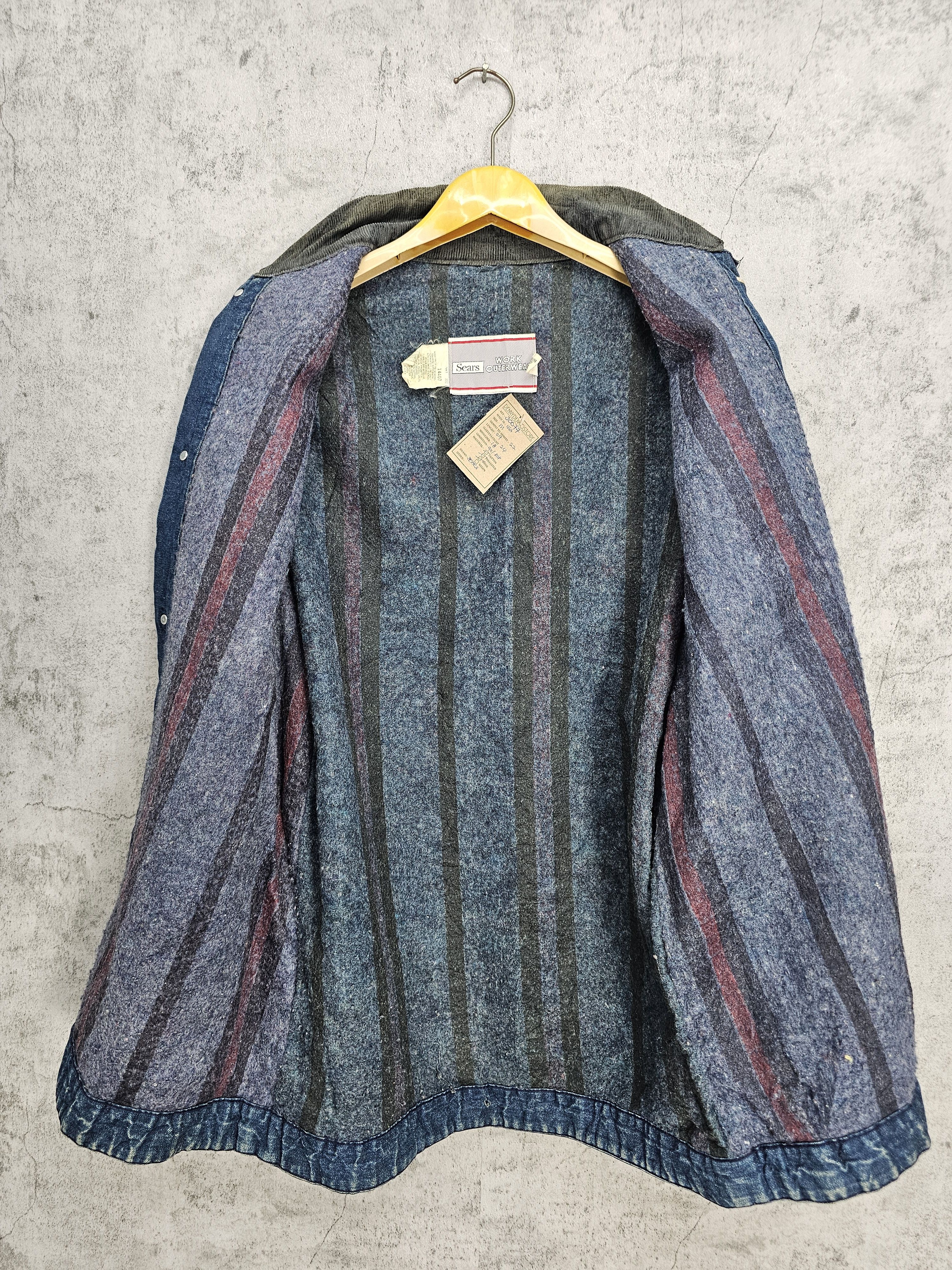 Sears Vintage 80's SEARS Work Outerwear Wool Denim Jacket J0077 Size US M / EU 48-50 / 2 - 3 Thumbnail