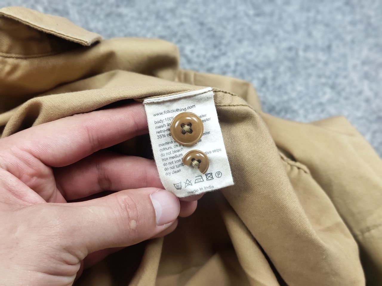 Folk Folk Design Camden Town Beige Logo Casual Button Down Shirt Size US L / EU 52-54 / 3 - 15 Thumbnail