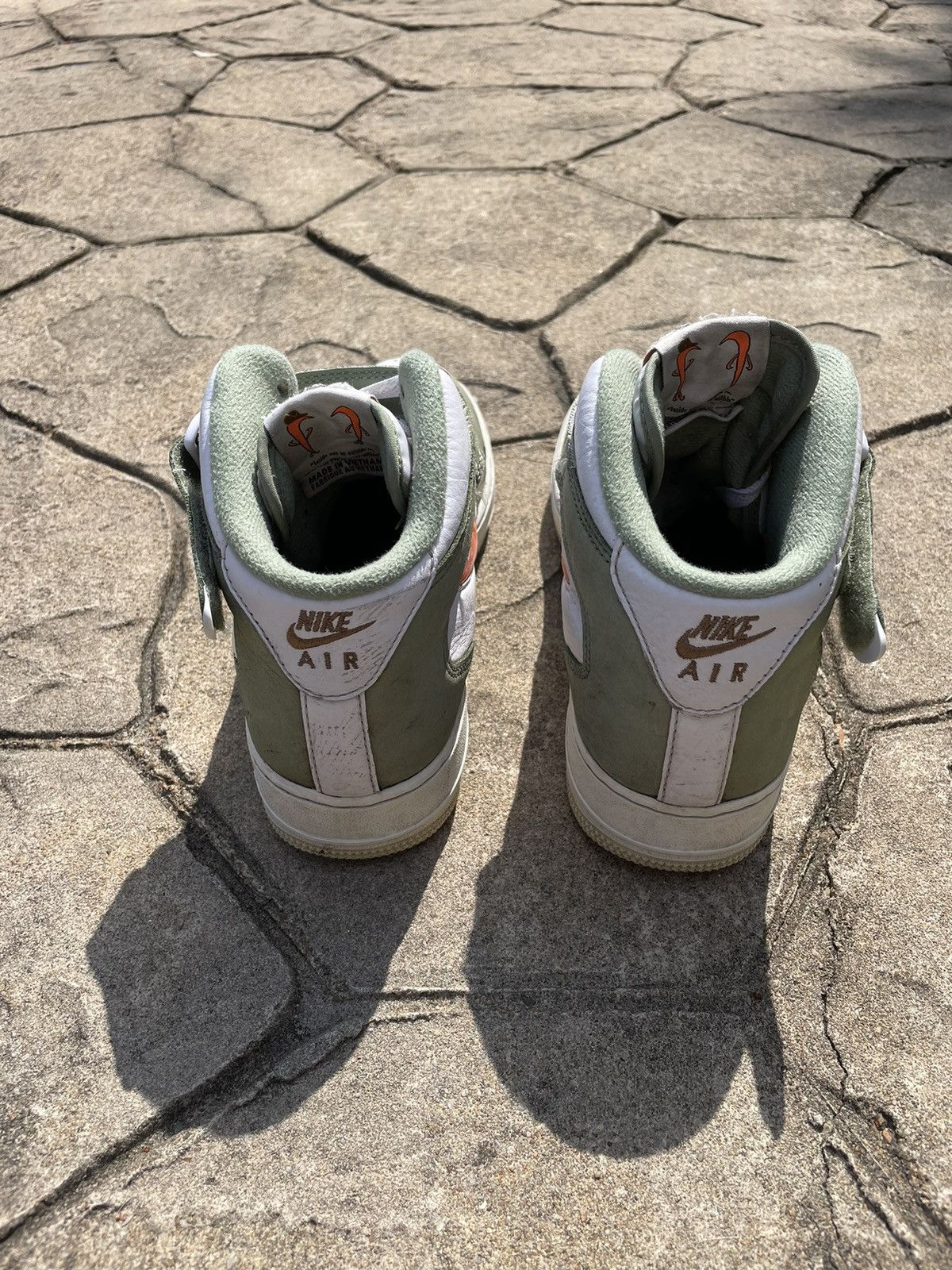 Nike Nike Air Force 1 Mid “Oil Green Orange” Hi-Top Sneakers Size US 9 / EU 42 - 6 Thumbnail