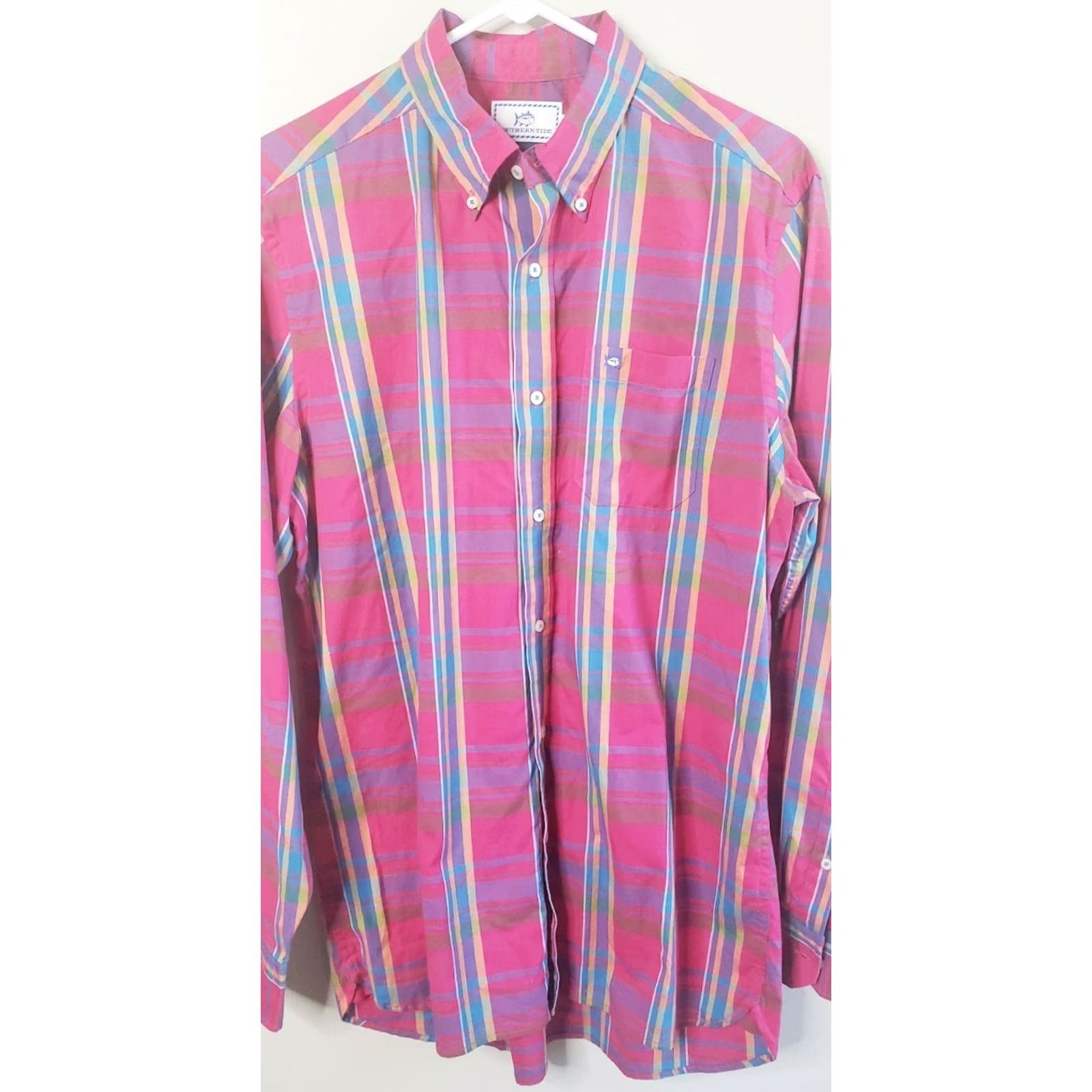 Southern Tide Southern Tide Shirt Mens Button-Down Plaid Long Sleeve M Classic Fit Multicolor Pocket Non-NWT Size US M / EU 48-50 / 2 - 2 Thumbnail