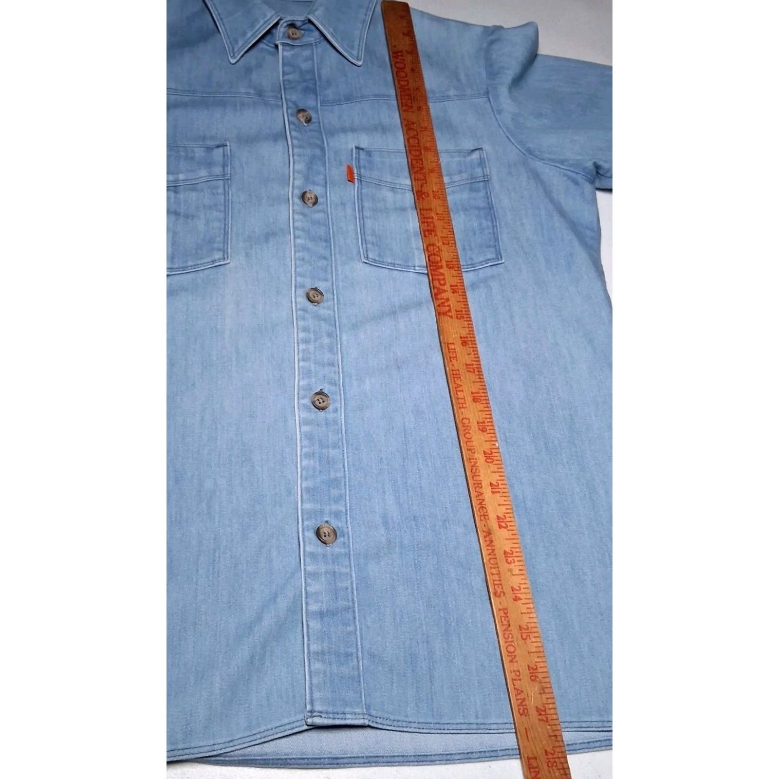 Levi's VINTAGE Levi's Shirt Women Blue Jean Denim Orange Tab Embroidered Size M / US 6-8 / IT 42-44 - 4 Thumbnail