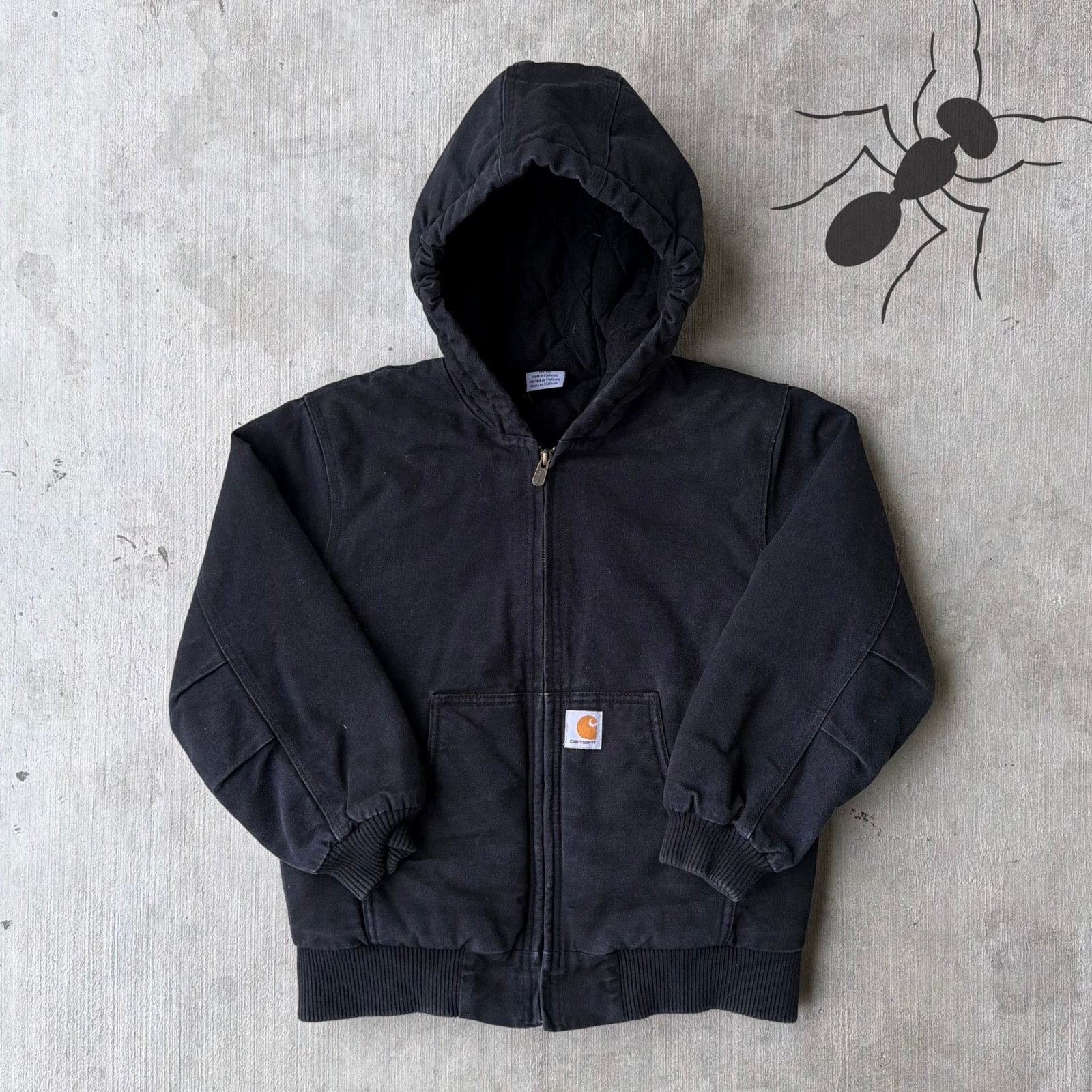Carhartt × Vintage Carhartt YOUTH black hooded work wear jacket` Size US XS / EU 42 / 0 - 1 Thumbnail