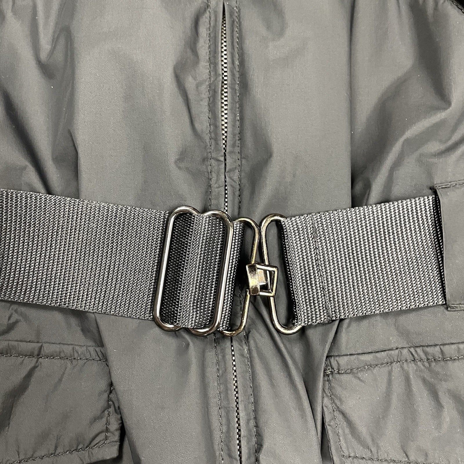 Prada Prada Goretex Jacket Fur Trim Belted Coat Black Goat Fur Size L / US 10 / IT 46 - 4 Thumbnail
