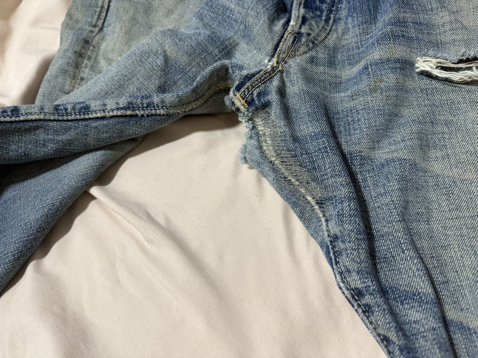 Japanese Brand Heavily Distressed Fullcount Selvedge Denim Size US 33 - 5 Thumbnail